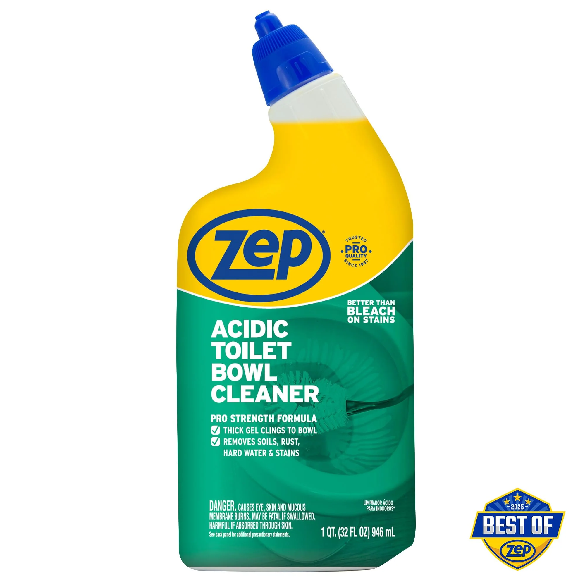 Zep Acidic Toilet Bowl Cleaner - 32 oz (Case of 4) - ZUATBC324 - Experience the Ultimate Cleaning Power with Our 2x Thicker Clinging Formula, Designed to Deliver a Professional-Quality Clean - Image 9