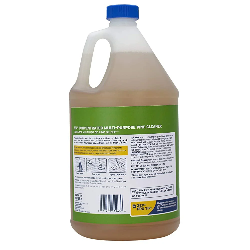 Zep Concentrated Multi-Purpose Pine Cleaner - 128 oz (Pack of 2) ZUMPP128 - Multi-Purpose Cleaner for Professional, Commercial and Household Use, From the Bathroom to Kitchens and Dining Rooms - Image 5