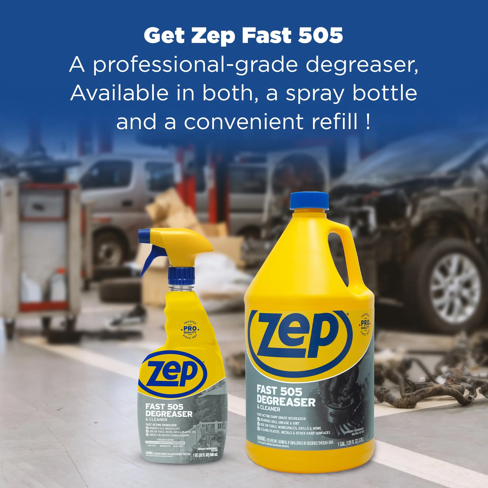 Zep Fast 505 Cleaner and Degreaser - 32 oz (Case of 4) - ZU50532 - Great for Grills, Plastics, Metal, and More - Image 2