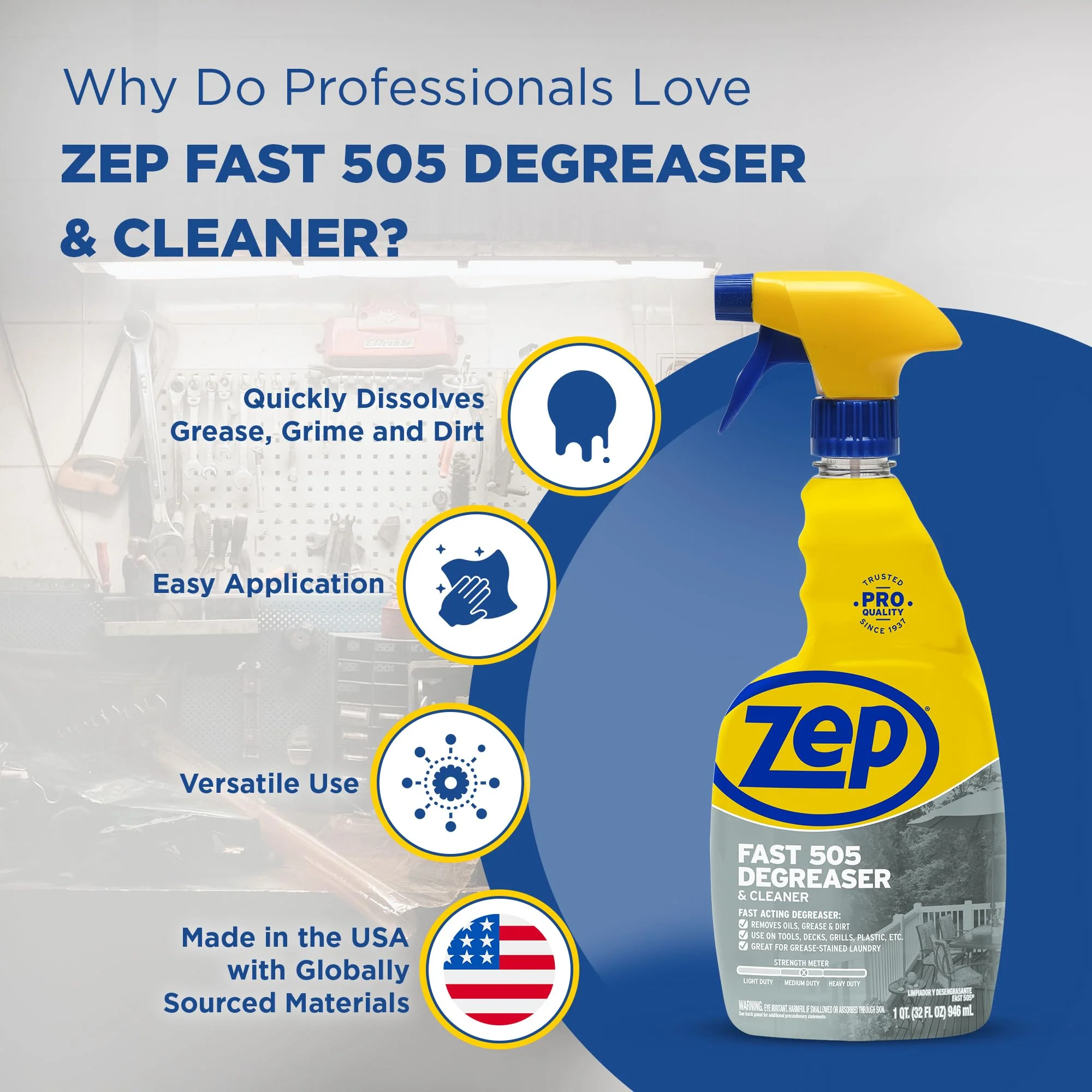 Zep Fast 505 Cleaner and Degreaser - 32 oz (Case of 4) - ZU50532 - Great for Grills, Plastics, Metal, and More - Image 8