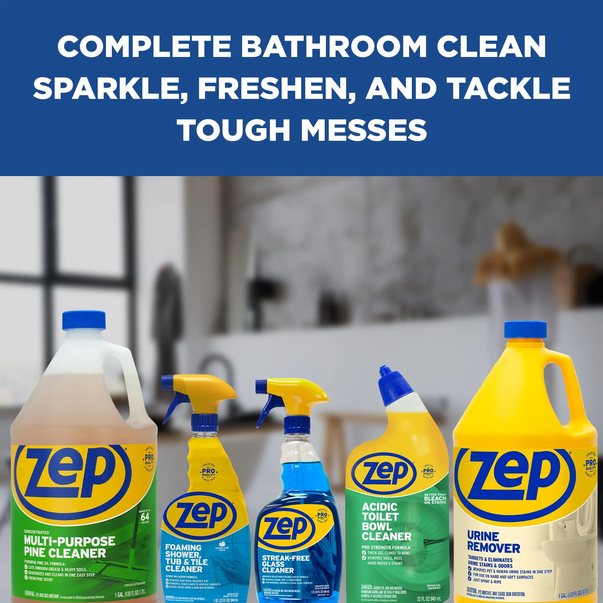 Zep Foaming Shower Tub and Tile Cleaner - 32 oz (Case of 4) ZUPFTT324 - No Scrub Formula, Breaks up Tough Buildup on Contact - Image 3