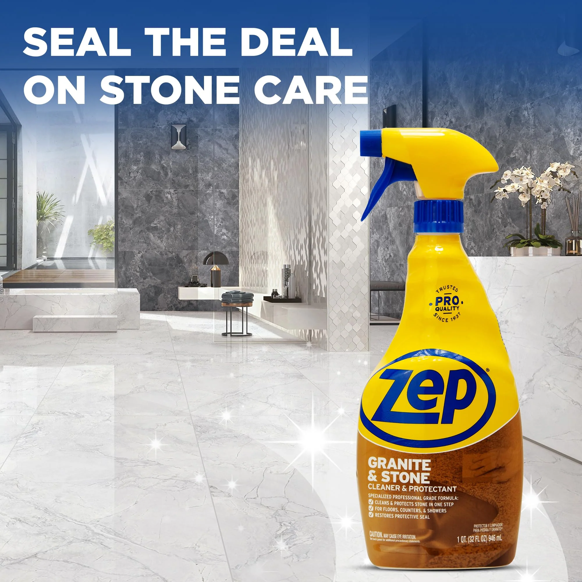 Zep Granite and Stone Cleaner and Protectant - 32 oz (Case of 4) ZUCSPP - Specialized Professional Grade Formula Cleans and Protects Stone - Image 3