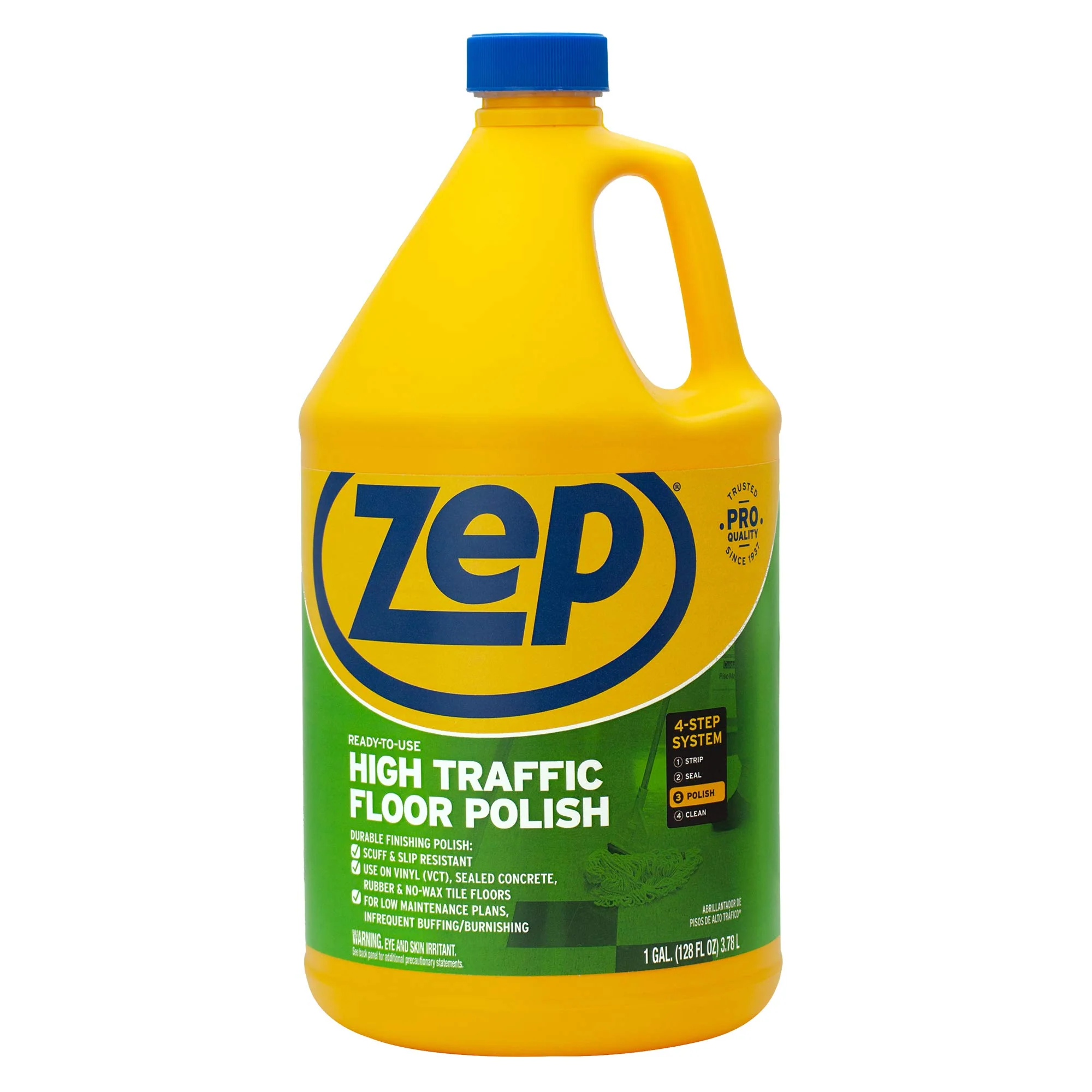 Zep High Traffic Floor Polish - 1 Gal (Case of 2) ECZUHTFF1282- Scuff-Resistant Durable Finish for Vinyl, Concrete, Rubber, Tile, and Terrazzo Floors - Image 9
