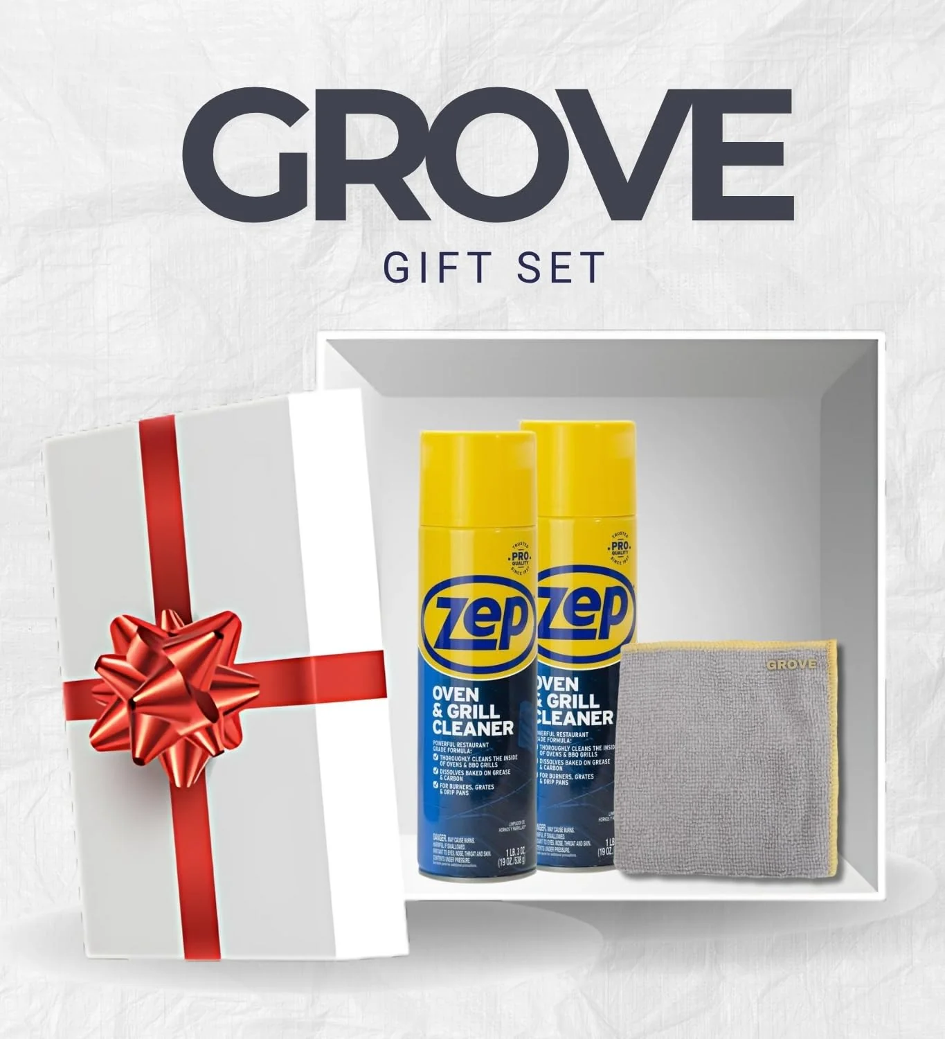 Zep No Scent Oven and Grill Cleaner 19 oz (2-Pack) Bundle with Microfiber Cleaning Cloth – Heavy-Duty Foam Formula for Tough Grease and Stain Removal – Gift Set (3 Items). - Image 2