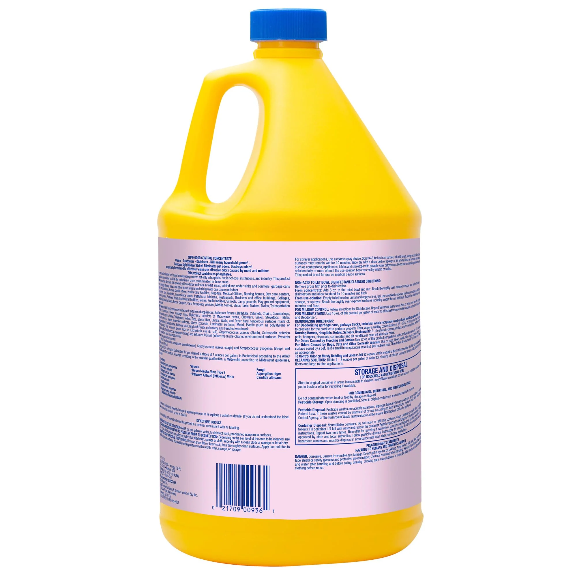 Zep Odor Control Concentrate - 1 Gallon (Case of 2) ECZUOCC1282 - Cleans, Deodorizes & Disinfects Many Household Germs, Removes Mildew Stains, Destroys Odors - Image 8