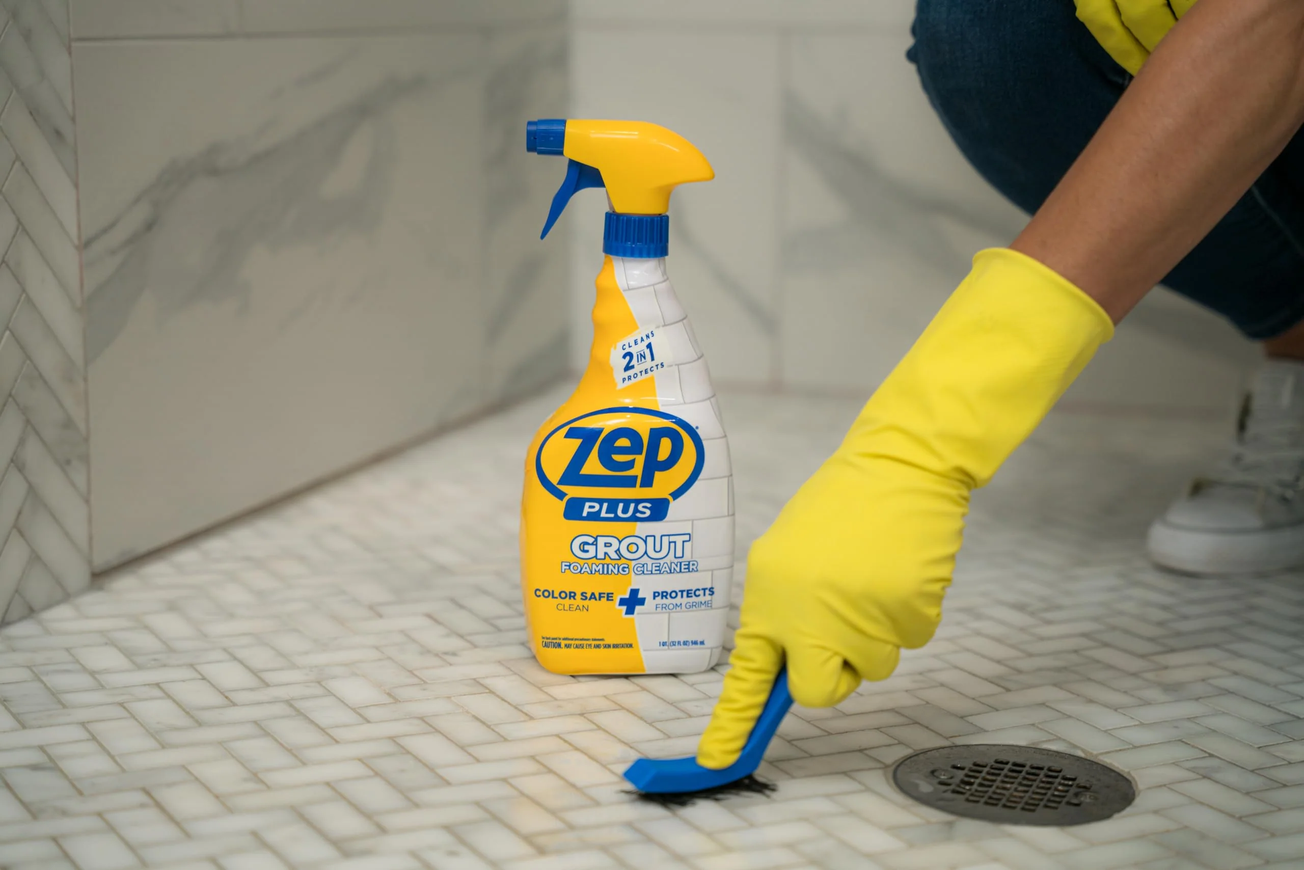 Zep Plus Grout Foaming Cleaner - 32 Fl OZ - R54212-2-in-1 benefits clean while protecting grout from water,dirt and grime,(Pack of 2) - Image 2