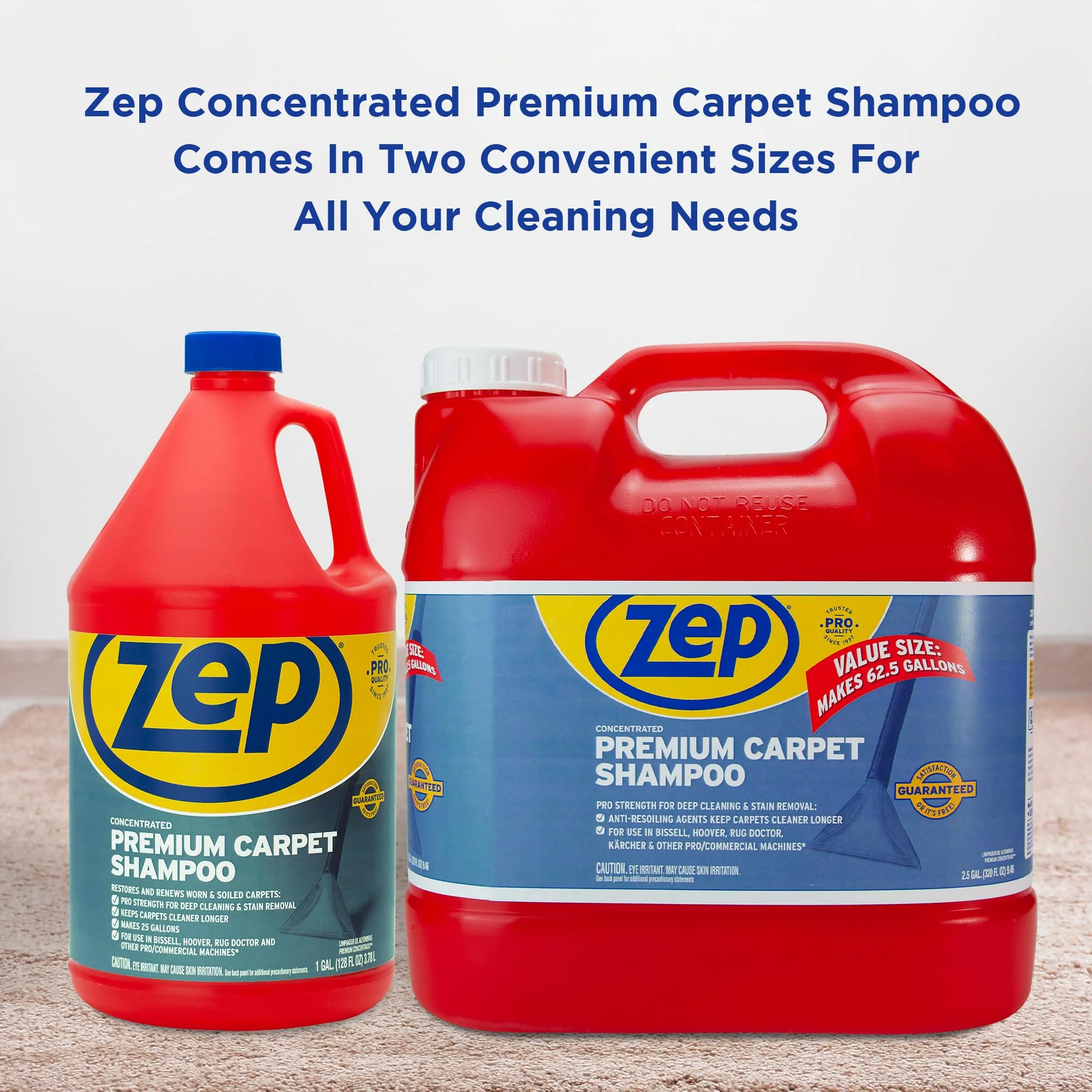 Zep Premium Carpet Shampoo - 1 Gal (Case of 4) - ZUPXC128 - Deep Cleaning and Stain Removal, For Carpet Machines - Image 3