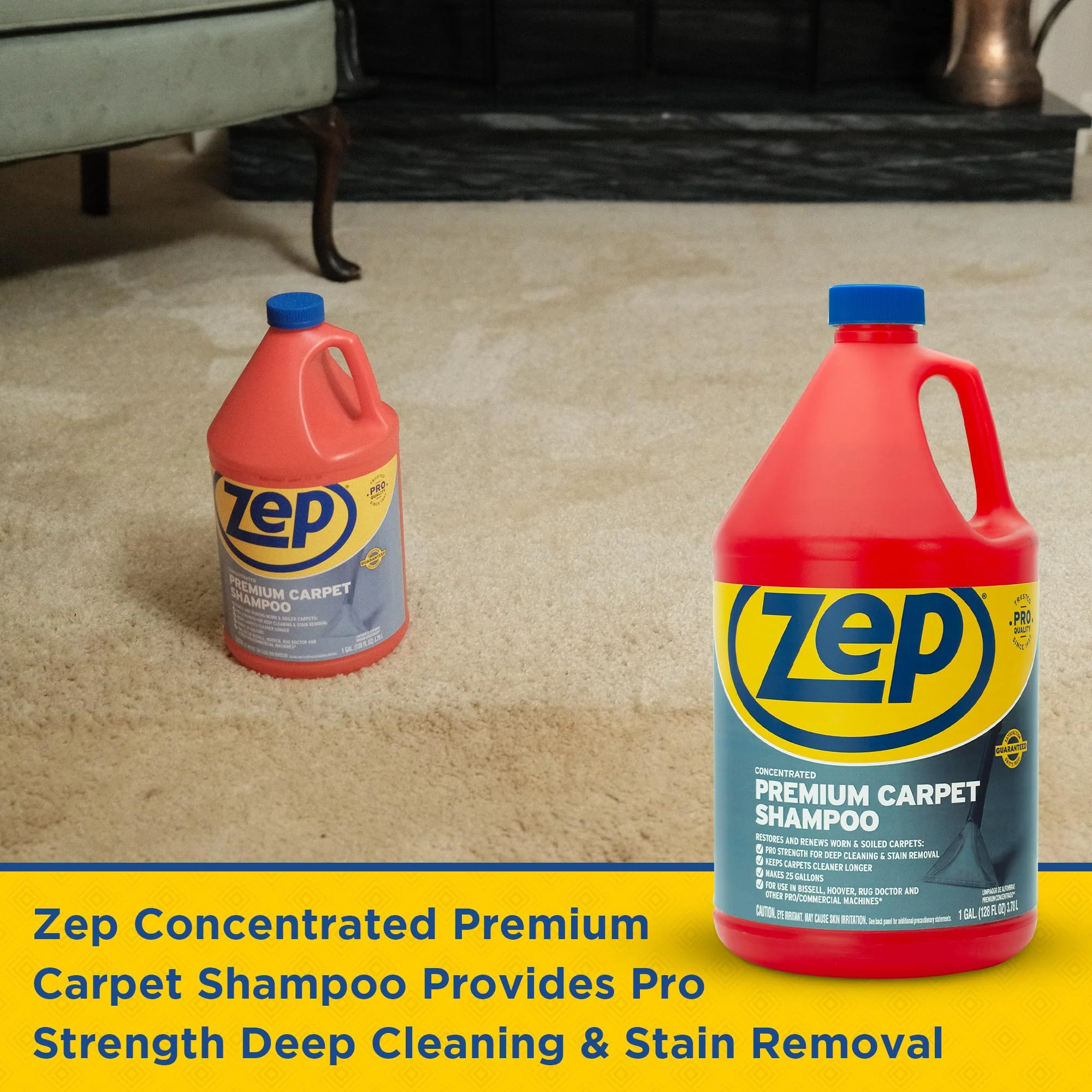 Zep Premium Carpet Shampoo - 1 Gal (Case of 4) - ZUPXC128 - Deep Cleaning and Stain Removal, For Carpet Machines - Image 4