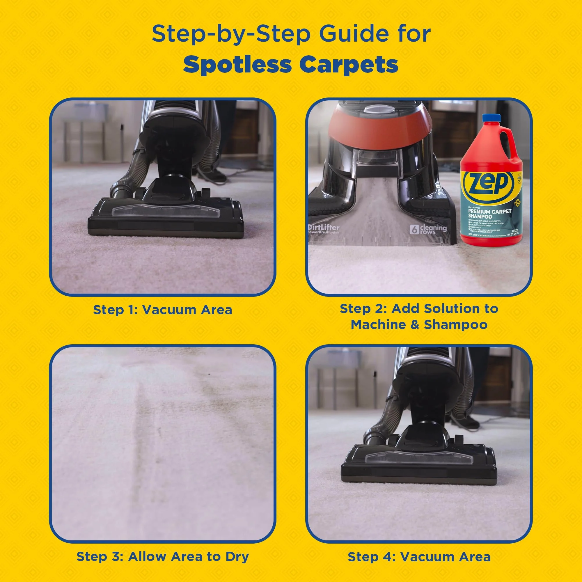 Zep Premium Carpet Shampoo - 1 Gal (Case of 4) - ZUPXC128 - Deep Cleaning and Stain Removal, For Carpet Machines - Image 5
