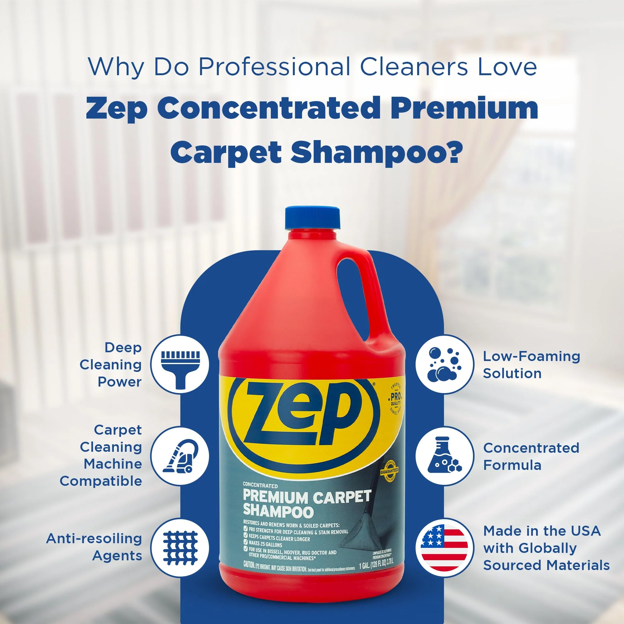Zep Premium Carpet Shampoo - 1 Gal (Case of 4) - ZUPXC128 - Deep Cleaning and Stain Removal, For Carpet Machines - Image 7