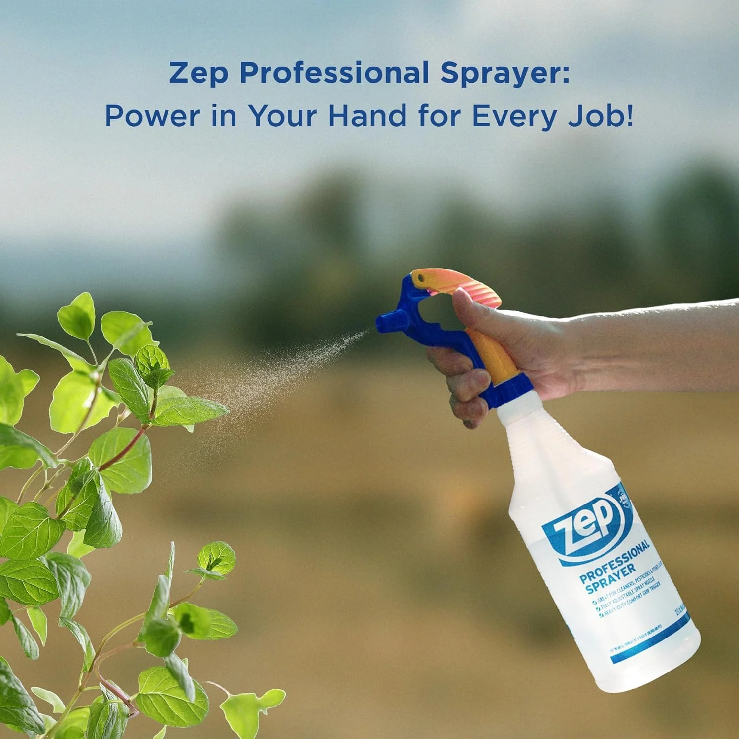 Zep Professional Sprayer Bottle – Fine Mist up to a 30-Foot Stream - (Case of 6) 32 oz.-Versatile Adjustable Nozzle Spray Bottles with a Fine Mist or Powerful Spray, Refillable for Diluted Concentrate - Image 4