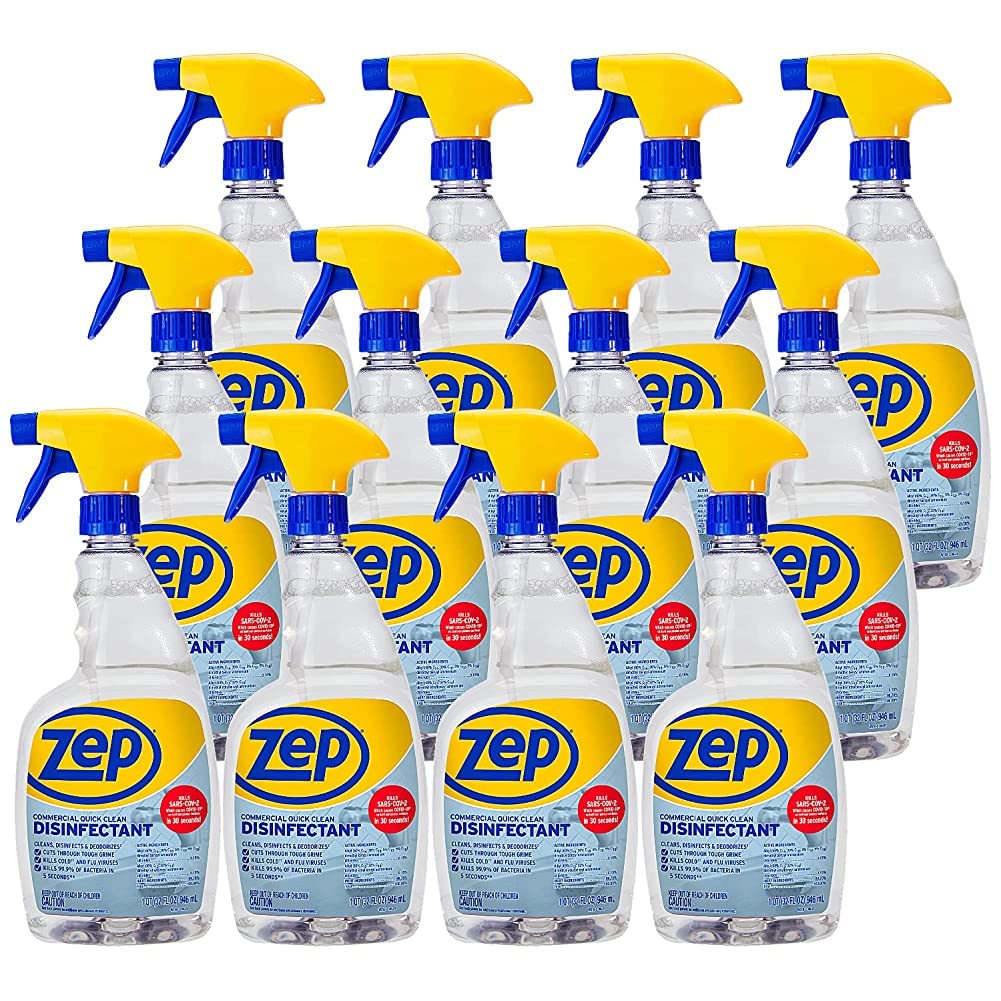Zep Quick Clean Disinfectant 32 oz. Kills 99.9% of Bacteria in 5 Seconds (ZUQCD32) - Image 2