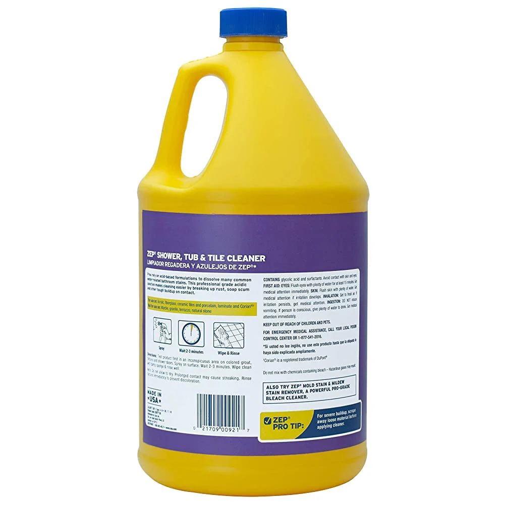 Zep Shower Tub and Tile Cleaner 1 Gallon ZUSTT128 (Case of 2) - No Scrub Pro Formula Breaks up Tough Buildup on Contact - Image 3