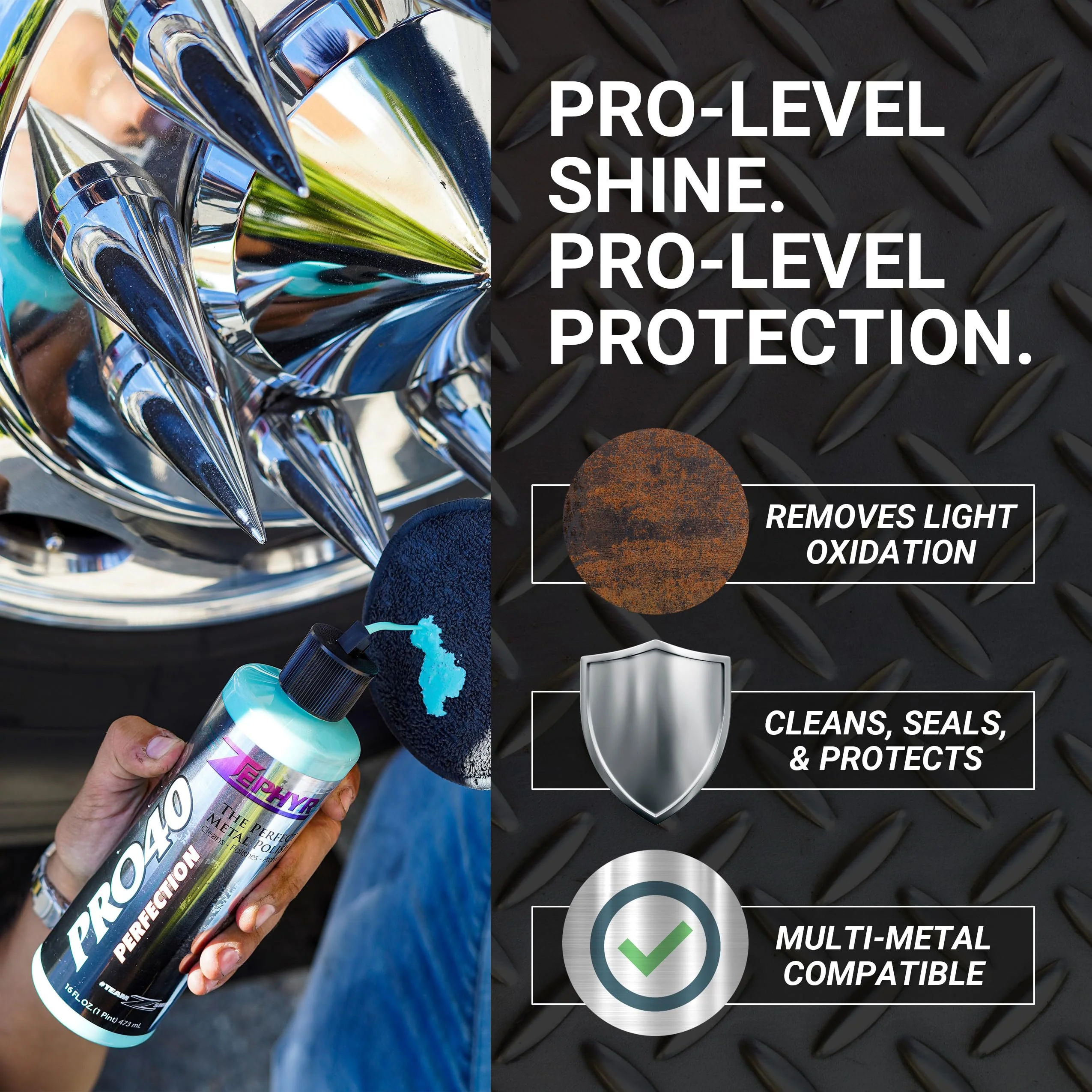 Zephyr - Pro 40 Perfection Liquid Metal Polish - Stainless Steel & Aluminum Polish for Big Rigs, Semi Trucks, Fuel Tanks, & More - 32 oz - Image 5