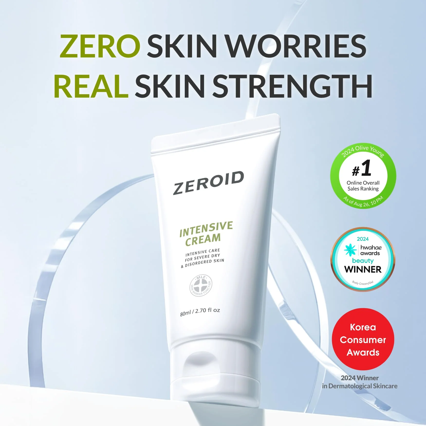 ZEROID | Intensive Cream | Face Moisturizer for Dry & Disordered Skin | Face Cream for Sensitive Skin | Face Lotion For Skin Barrier Repair | Korean Skincare | Korean Moisturizer | 2.7 fl oz (80ml) - Image 8