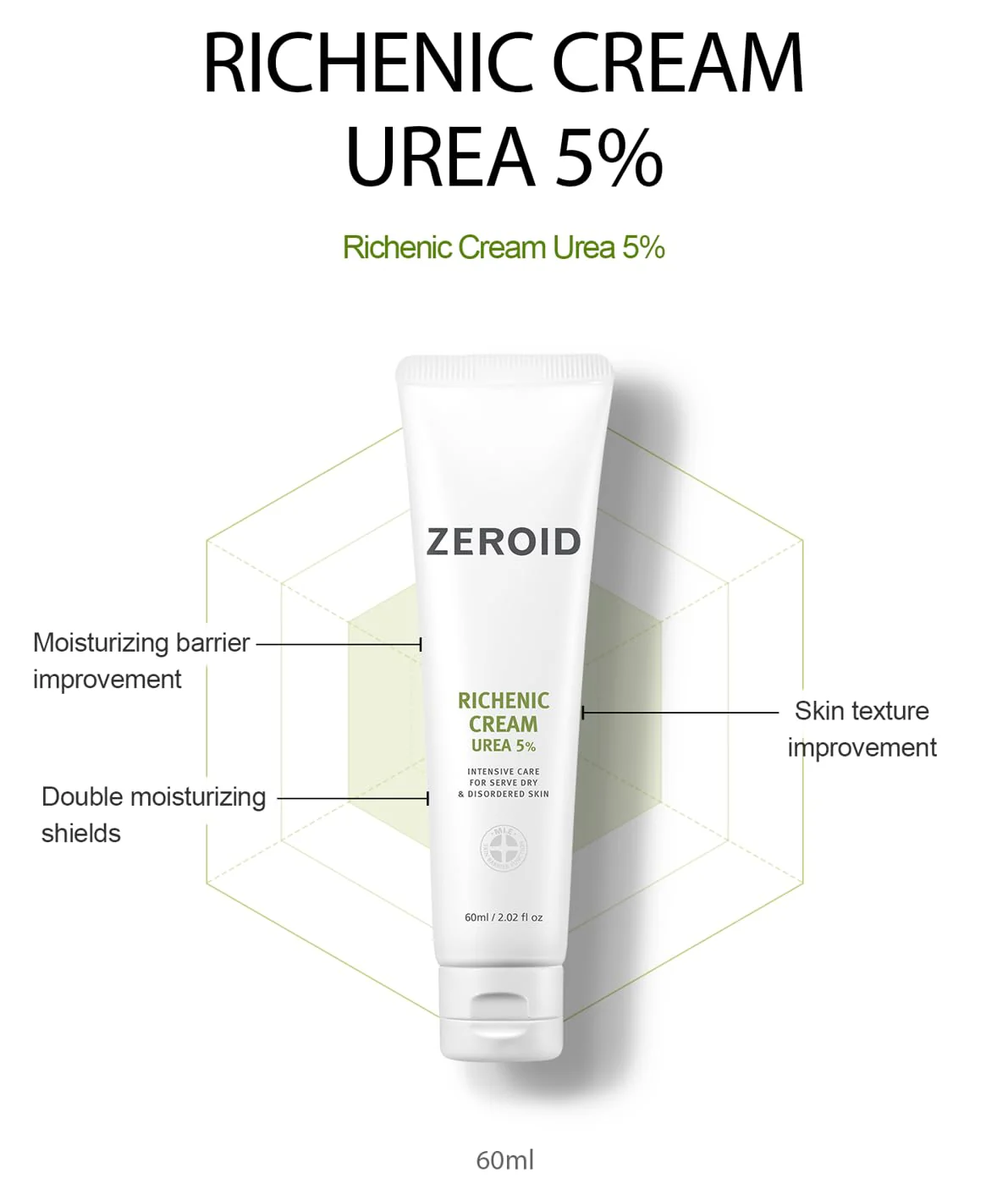 ZEROID | Richenic Cream with Urea 5% | Intensive Skin Care for Dry & Disordered Skin | Korean Face Moisturizer | Skin Lotion for Barrier Repair | Korean Dermocosmetic Skincare | 2 fl oz (60ml) - Image 10