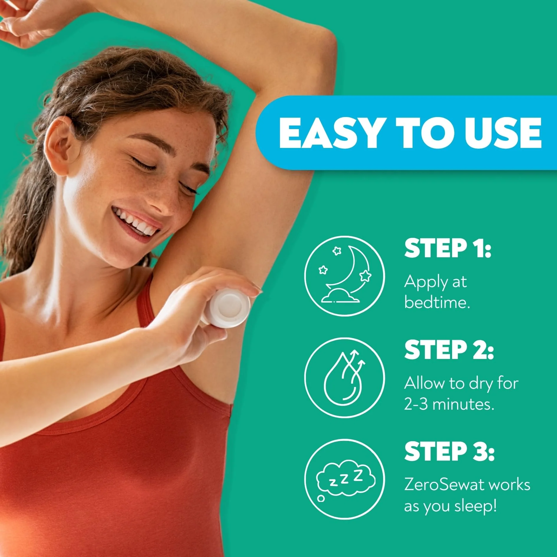 ZeroSweat Antiperspirant Deodorant | Clinical Strength Hyperhidrosis Treatment - Reduces Armpit Sweat 1.2 Fl.Oz (1 Pack) - Image 7