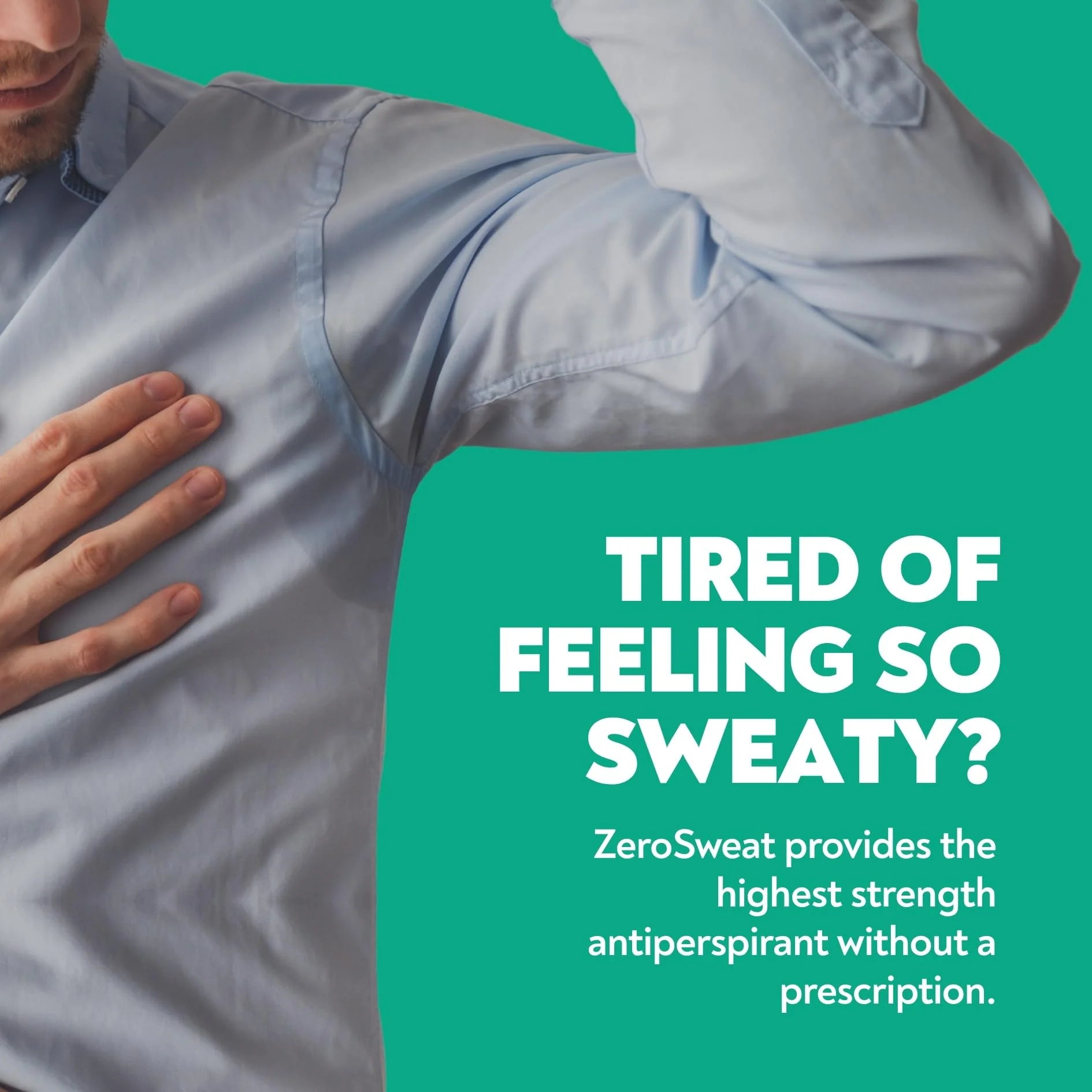 ZeroSweat Antiperspirant Deodorant | Clinical Strength Hyperhidrosis Treatment - Reduces Armpit Sweat 1.2 Fl.Oz (1 Pack) - Image 8