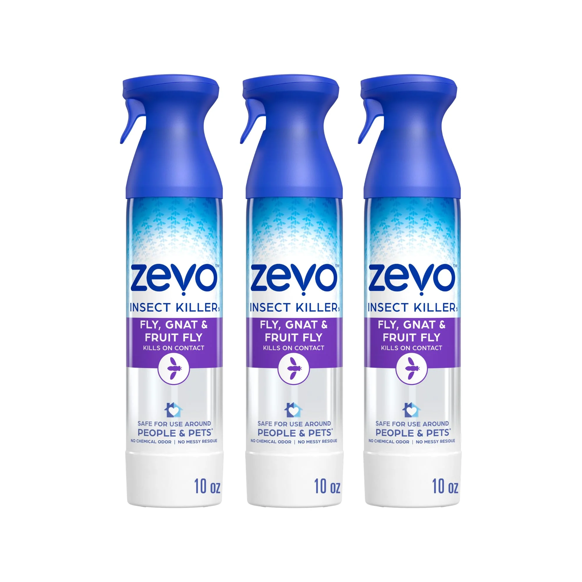 Zevo Flying Insect Killer Spray - Bug Spray for Home Use - Versatile Gnat, Mosquito, Fruit Fly Killer & More - with Rosemary & Cornmint Oil - for Indoor & Outdoor Use (3 Bottles) - Image 2