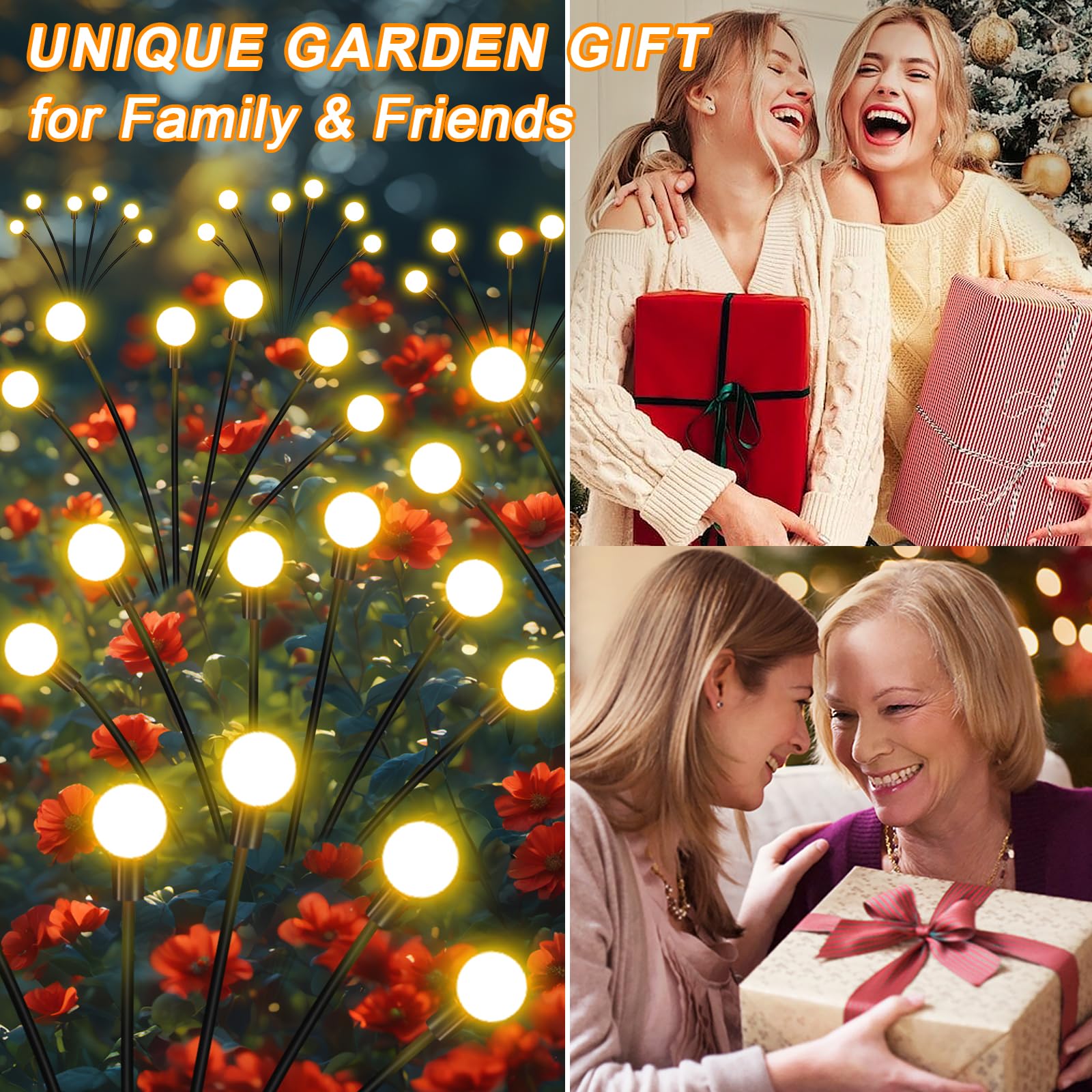 ZFNN Solar Garden Lights Outdoor, 4 Pack Firefly Swaying Lights, Waterproof Garden Decor for Yard Patio Pathway Lawn, Gardening Gifts for Women Christmas Decoration - Image 6
