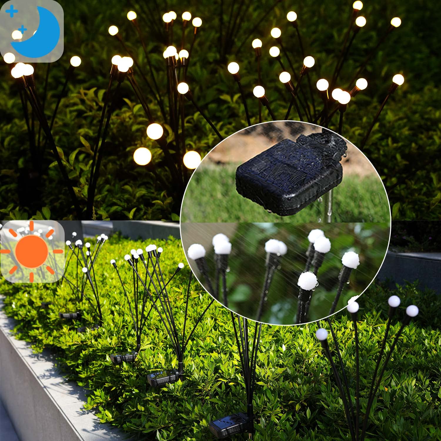 ZFNN Solar Garden Lights Outdoor, 4 Pack Firefly Swaying Lights, Waterproof Garden Decor for Yard Patio Pathway Lawn, Gardening Gifts for Women Christmas Decoration - Image 8