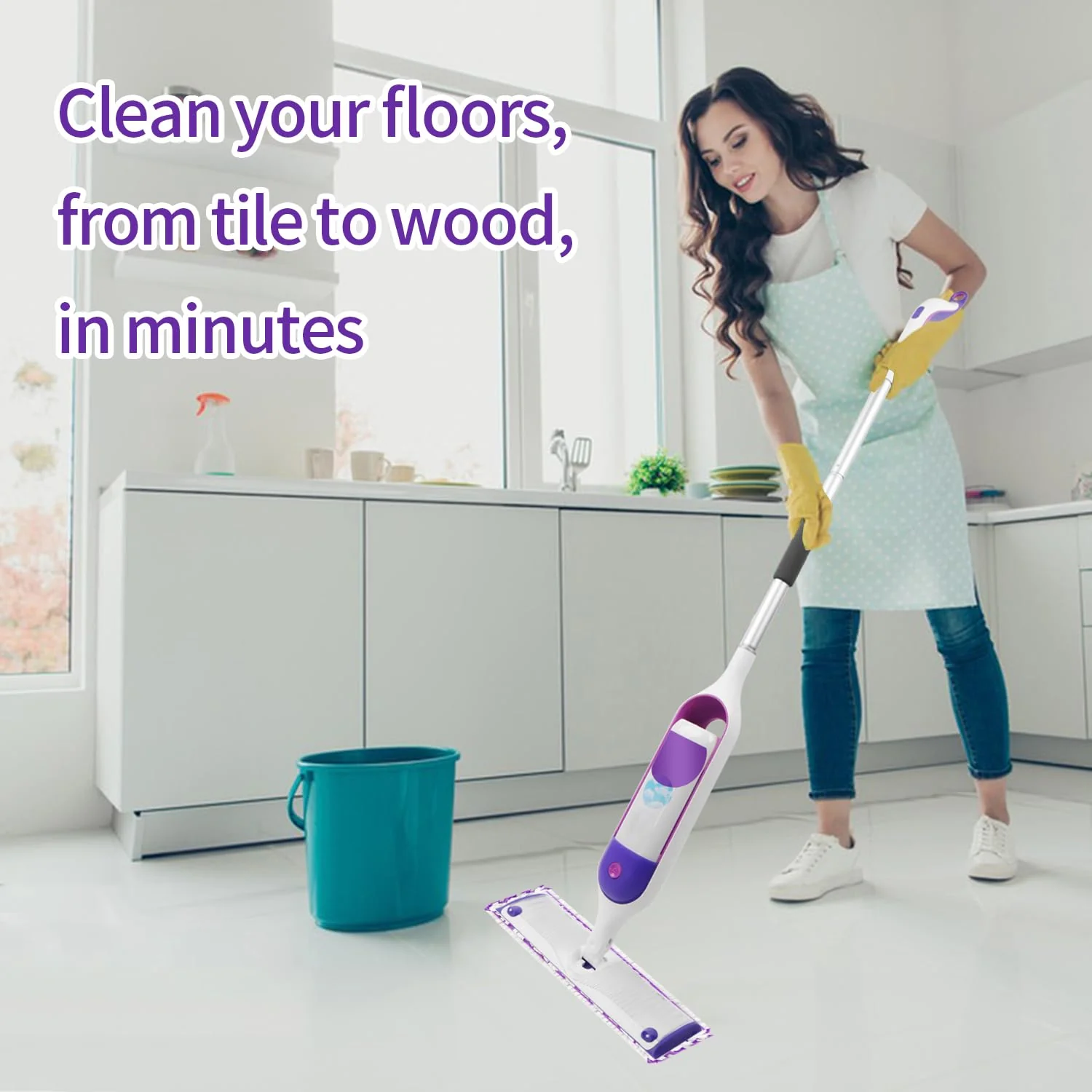 ZHAYAO 20 Pack Disposable Power Mop Pads for Swiffer Power Mop Pads, Compatible with Swiffer Power Mop Refills, Unscented Spray Replacement Floor Cleaning Refills for urface/Hardwood Floor Cleaning - Image 4