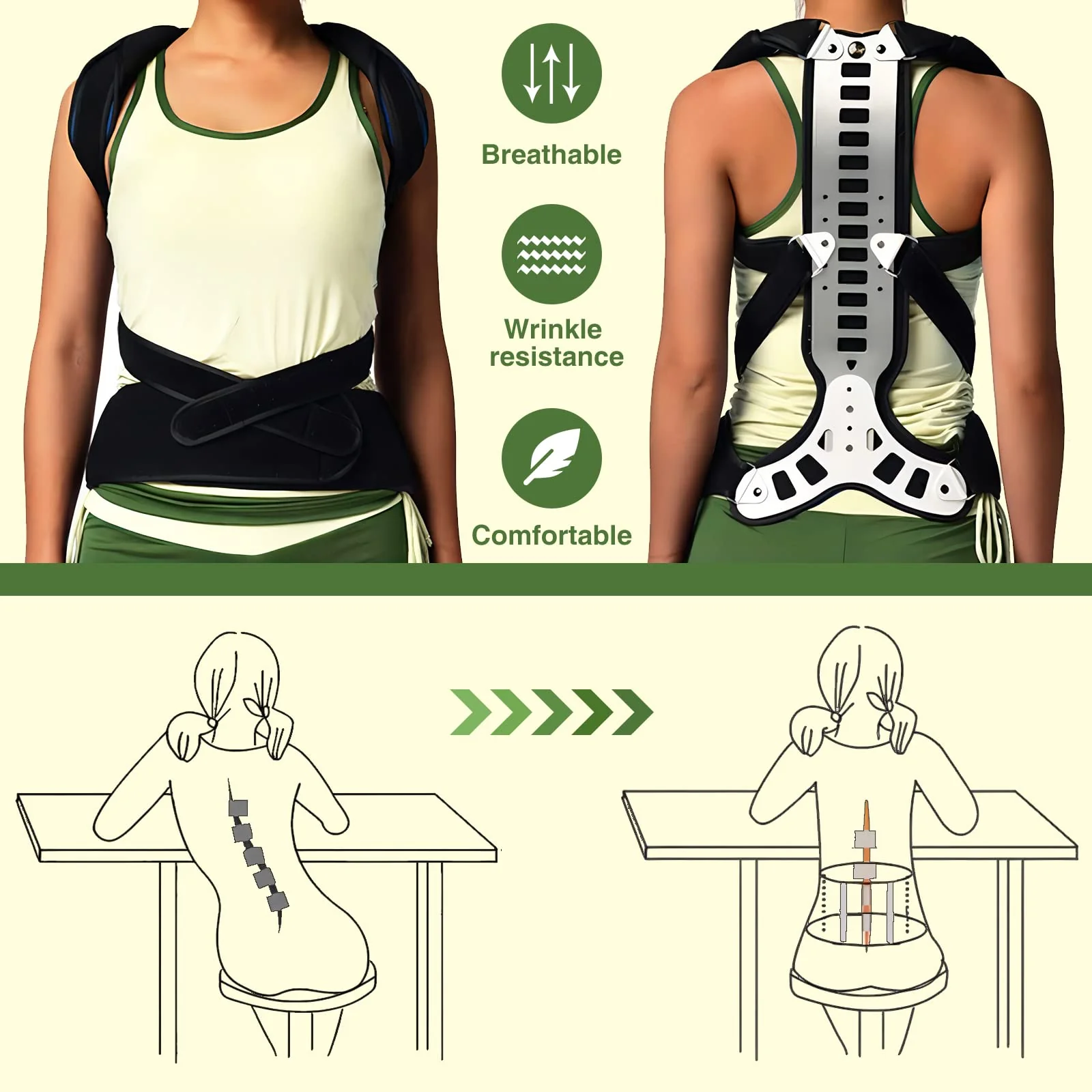 ZHUNPOCT Posture Corrector Back Support for Hunched Back, Kyphosis and Vertebral Compression Fracture Men and Women (Large) - Image 4