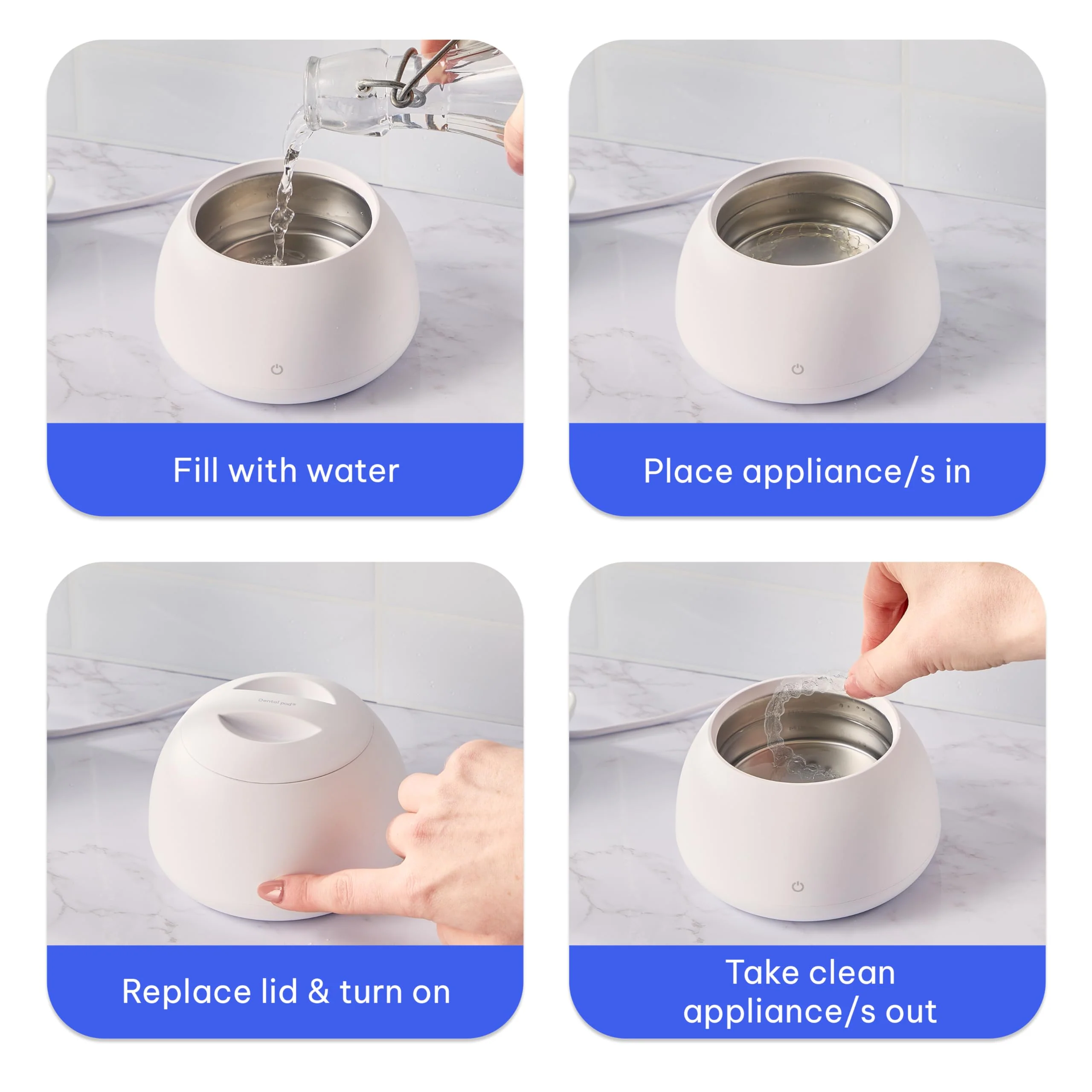 Zima Dental Pod: Ultrasonic Retainer Cleaner. The Original Retainer Cleaner Machine, Aligner Cleaner, Nightguard Cleaner, Mouthguard Cleaner, Denture Cleaner - Image 5