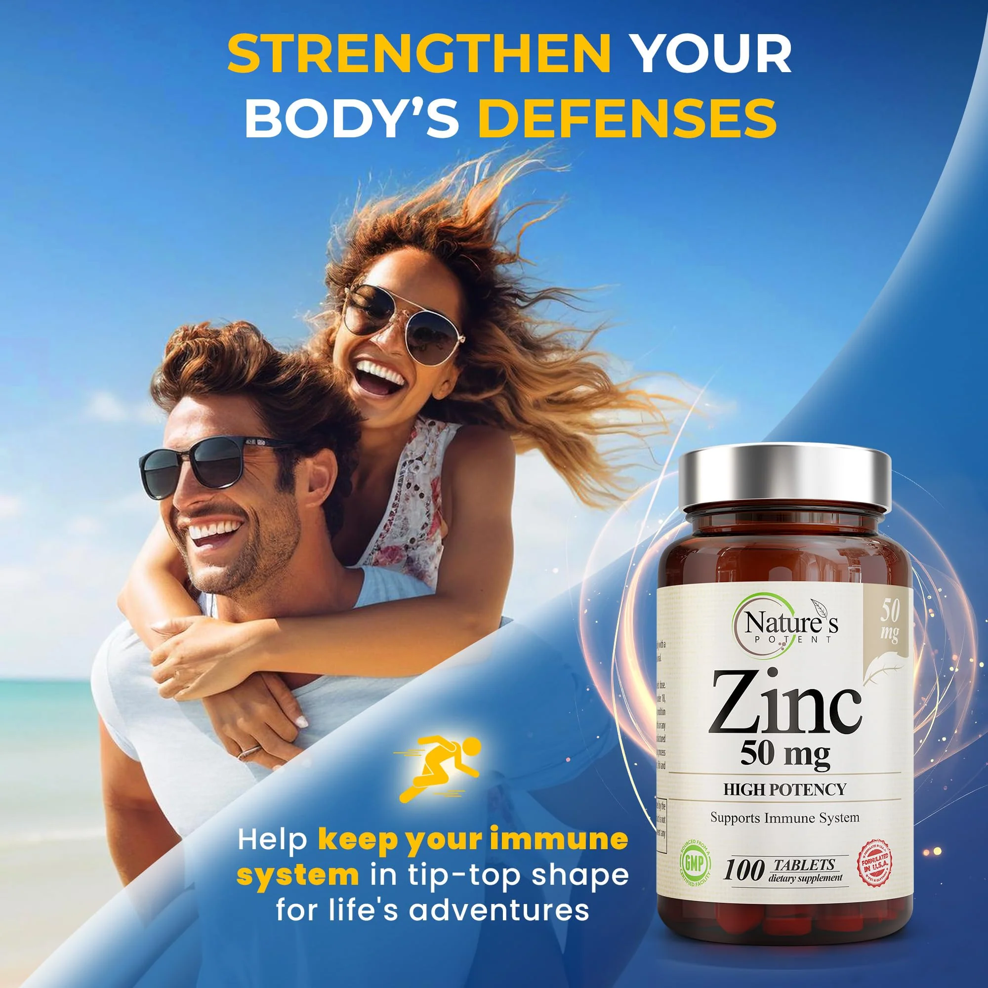 Zinc 50mg [High Potency] Supplement - Immune Support System from Natural Zinc (Oxide/Citrate) 100 Tablets, Made by Nature’s Potent. - Image 5