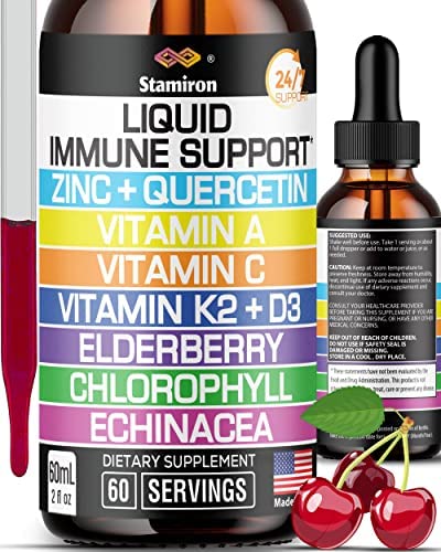 Zinc Quercetin Vitamin C D3 Liquid Immune Support with Vitamin A K2 Echinacea Chlorophyll and Elderberry - 9in1 Immune Defense Drops Complex for Immunity Health Respiratory Health - 60 Servings - Image 5