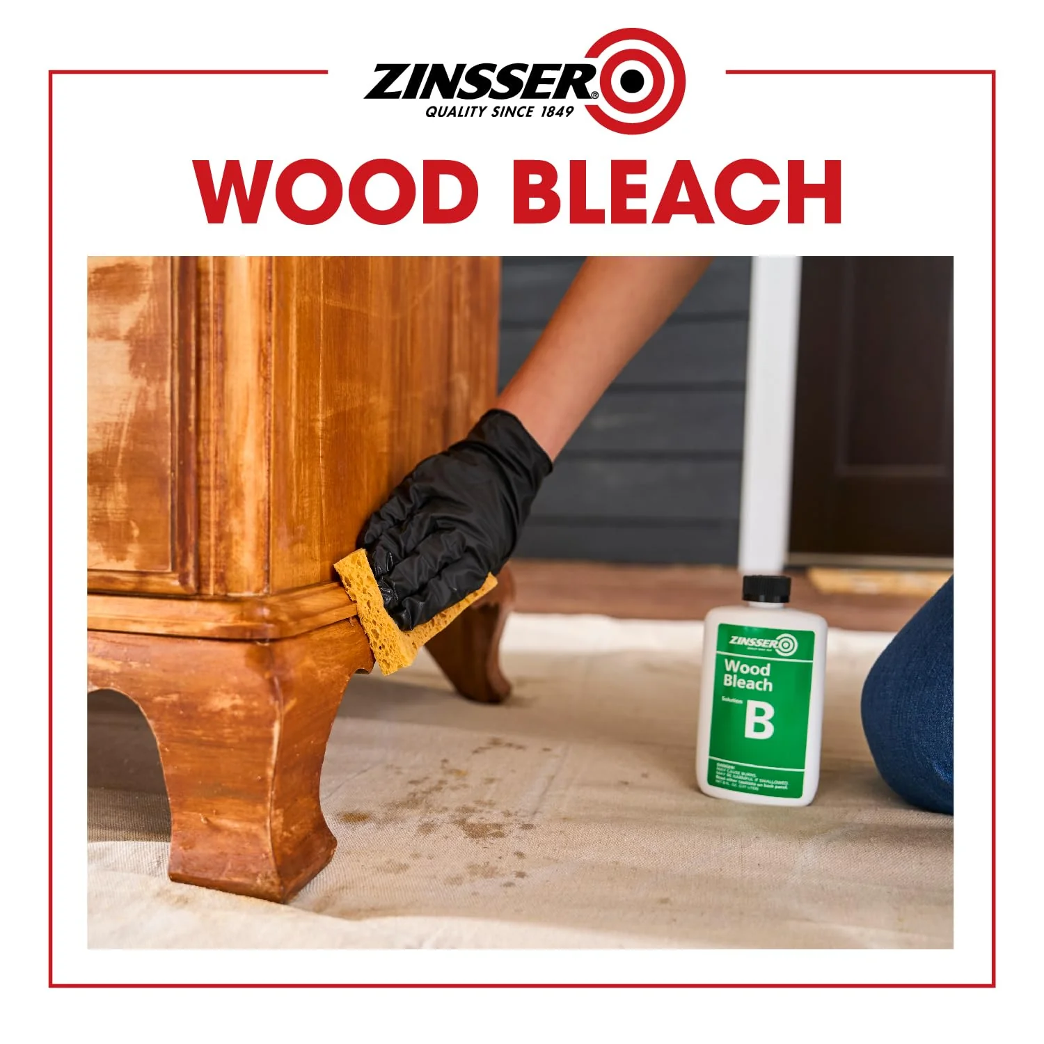 Zinsser Wood Bleach Kit | Lighten Furniture, Floors, Cabinets, Trim | Removes Red Tone | 2-Step Brightening System | 2-Step 8 fl. oz. Kit (16 fl. oz. Total) - Image 4