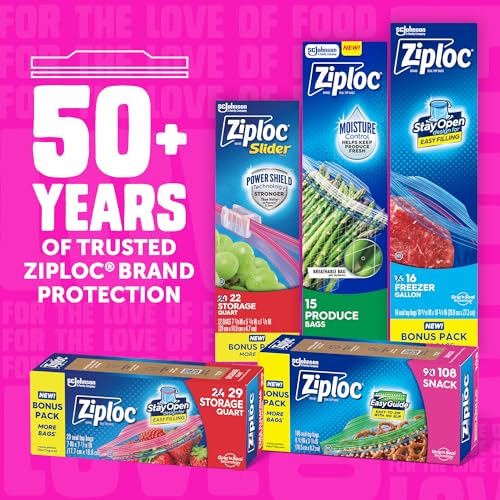 Ziploc Gallon Food Storage Bags, Stand-Up Bottom, Easy to Fill, 81 Count (Packaging May Vary) - Image 12