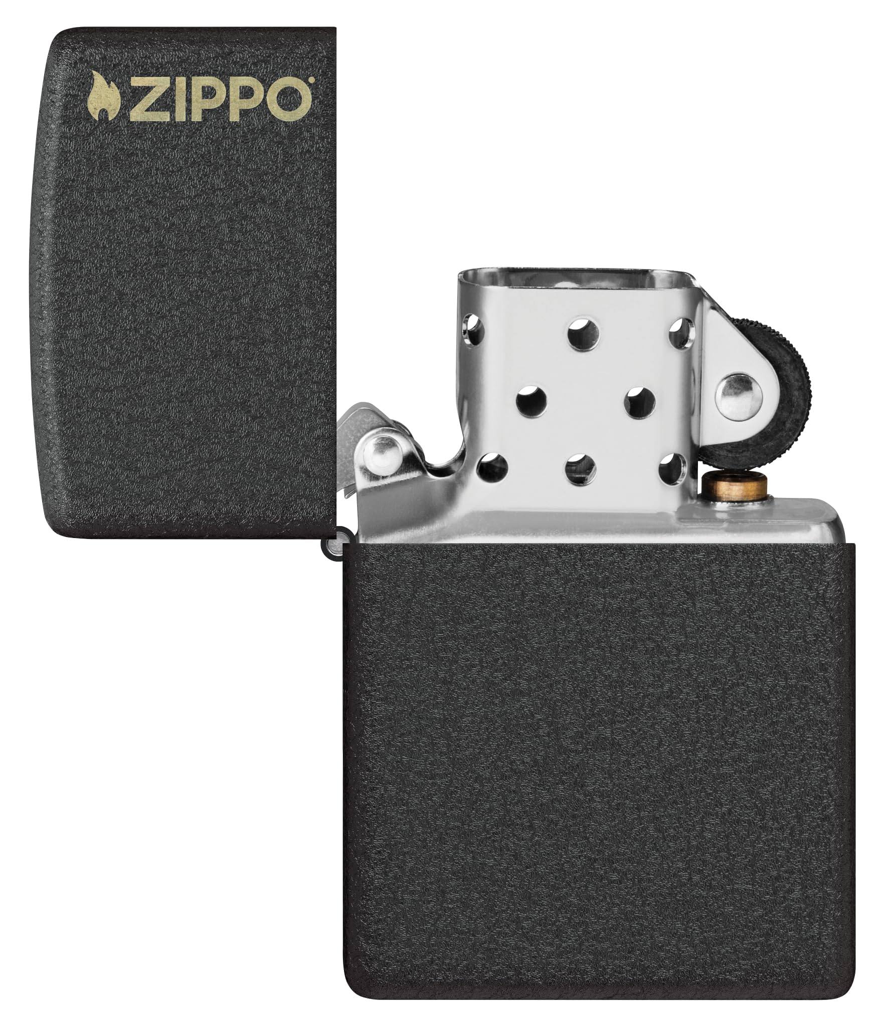 Zippo Classic Black Crackle Logo Pocket Lighter - Image 4