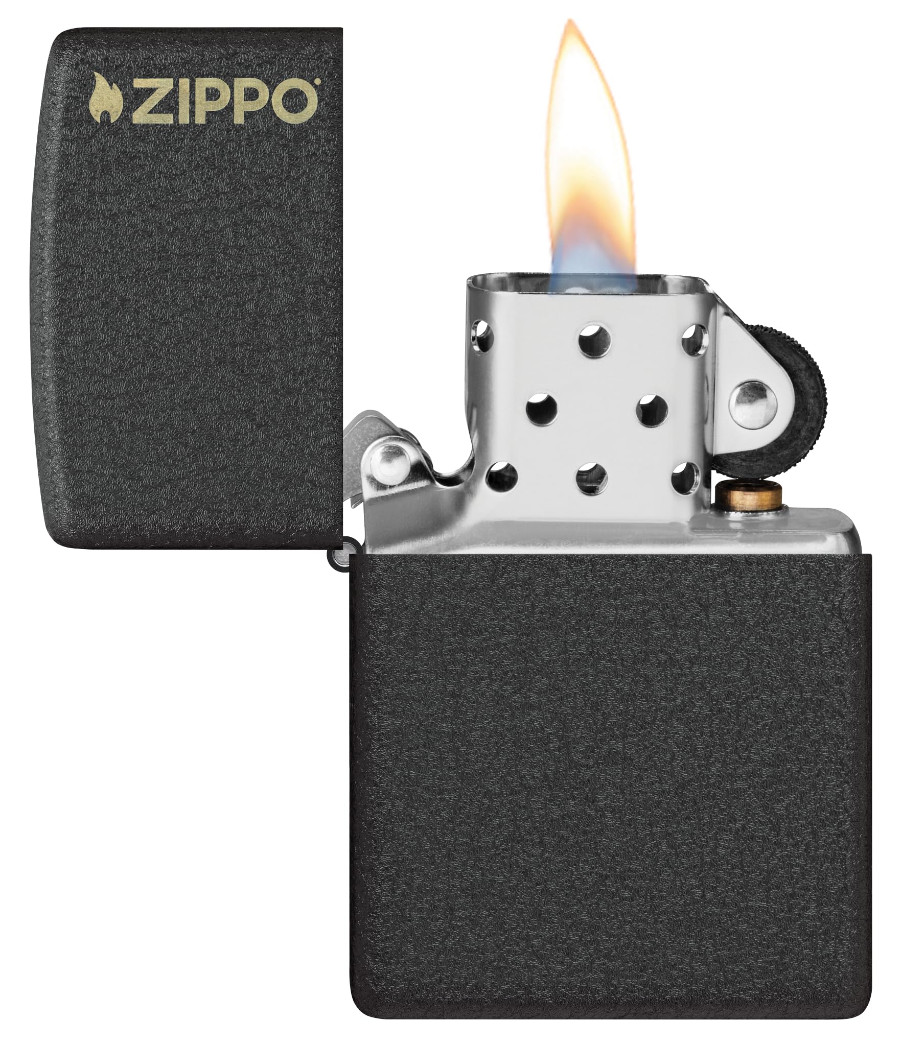 Zippo Classic Black Crackle Logo Pocket Lighter - Image 5