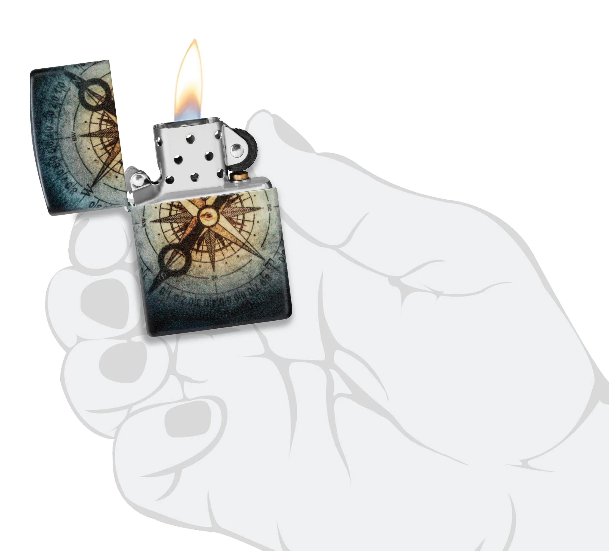 Zippo Compass Ghost Design 540 Glow in The Dark Pocket Lighter - Image 6