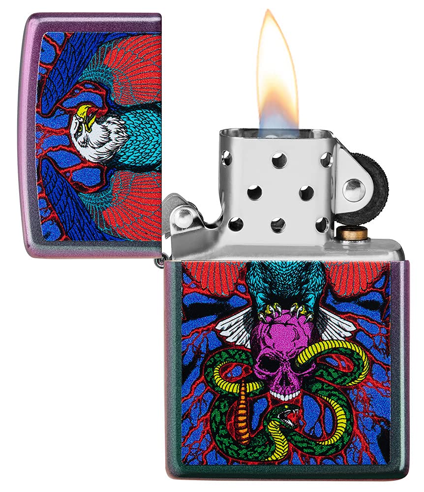 Zippo Eagle, Snake, Skull Design Iridescent Pocket Lighter - Image 5