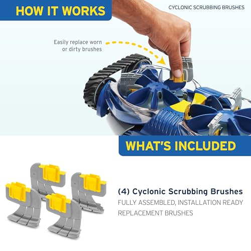 Zodiac Genuine Parts Cyclonic Srubbing Brushes R0714400, 4-Pack, Replace Dirty or Worn Brushes for Zodiac MX6, MX6 Elite, MX8, and MX8 Elite, Also Polaris MAXX, Atlas, and Atlas XT - Image 6
