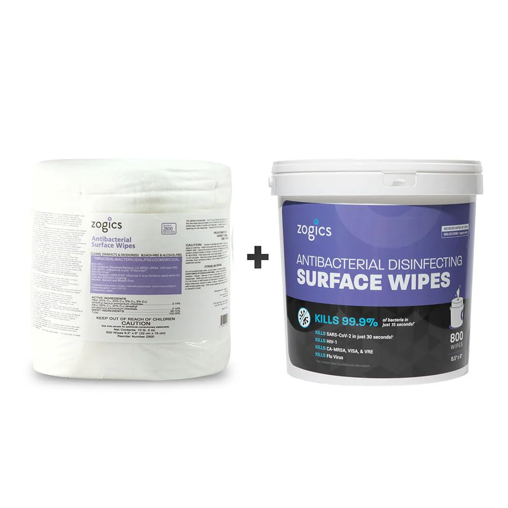 Zogics Antibacterial Wipes, EPA Registered Surface and Gym Equipment Disinfecting Wipes (800 Wipes) + Reusable Wipe Bucket Dispenser - Image 8