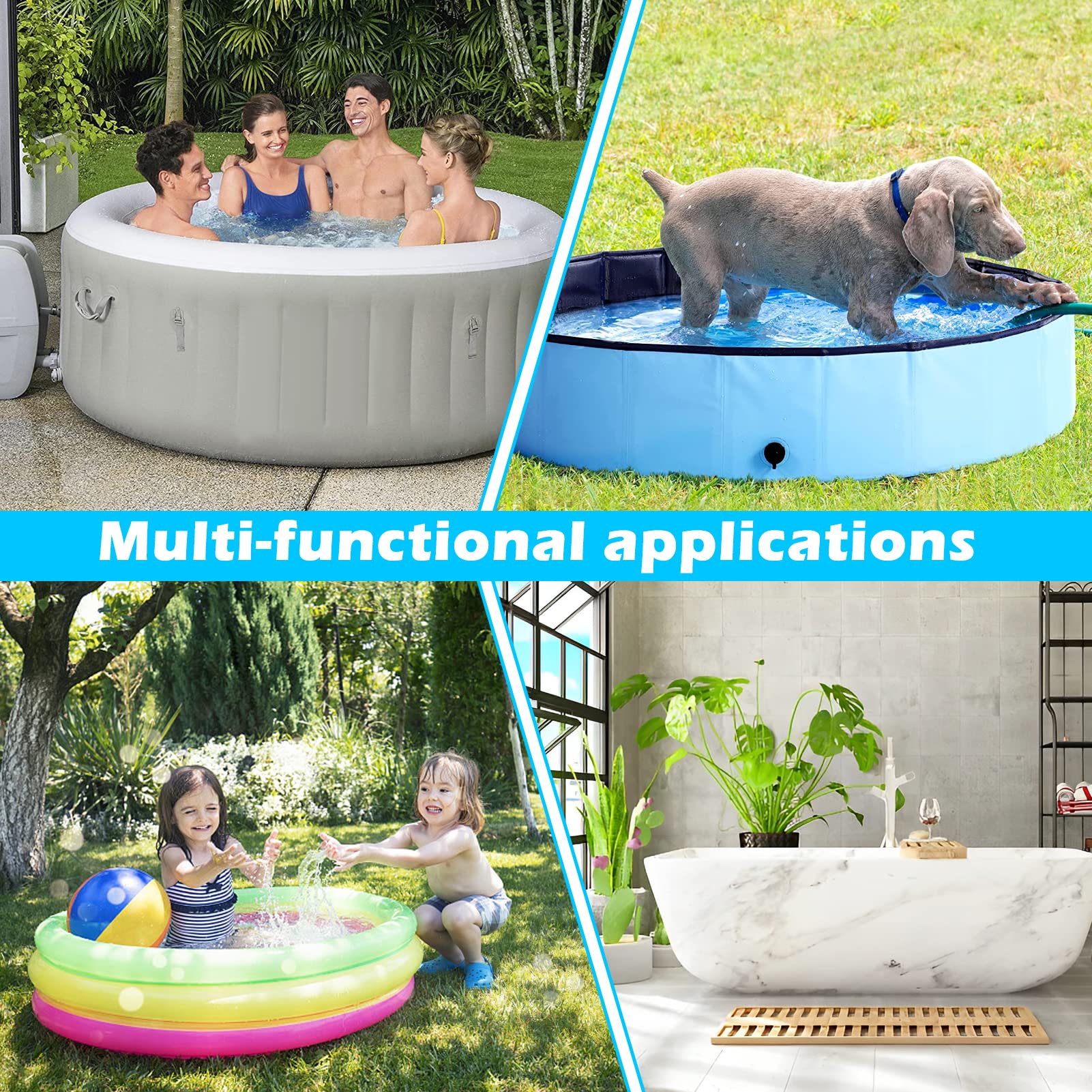 ZOMOFEW Hot Tub Mat for Inflatable Tub, 77IN Hot Tub Pad Foundation, Upgraded Thickened Eva Foam Padding for Outdoor Hot Tubs | Interlocking Patio Tiles Outdoor (1/2" Thickness) - Image 2