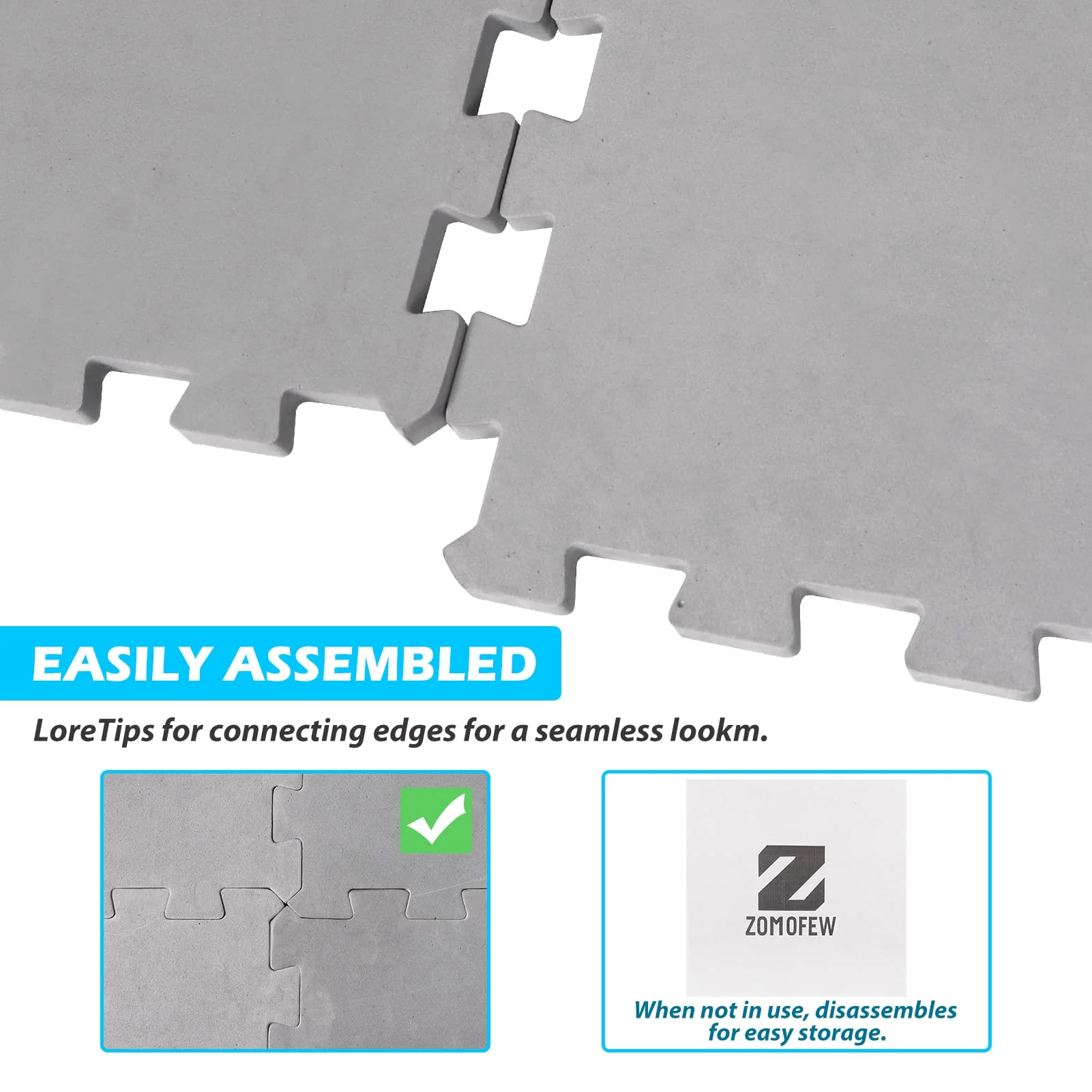 ZOMOFEW Hot Tub Mat for Inflatable Tub, 77IN Hot Tub Pad Foundation, Upgraded Thickened Eva Foam Padding for Outdoor Hot Tubs | Interlocking Patio Tiles Outdoor (1/2" Thickness) - Image 3
