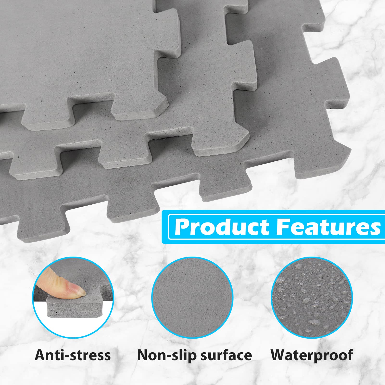 ZOMOFEW Hot Tub Mat for Inflatable Tub, 77IN Hot Tub Pad Foundation, Upgraded Thickened Eva Foam Padding for Outdoor Hot Tubs | Interlocking Patio Tiles Outdoor (1/2" Thickness) - Image 4