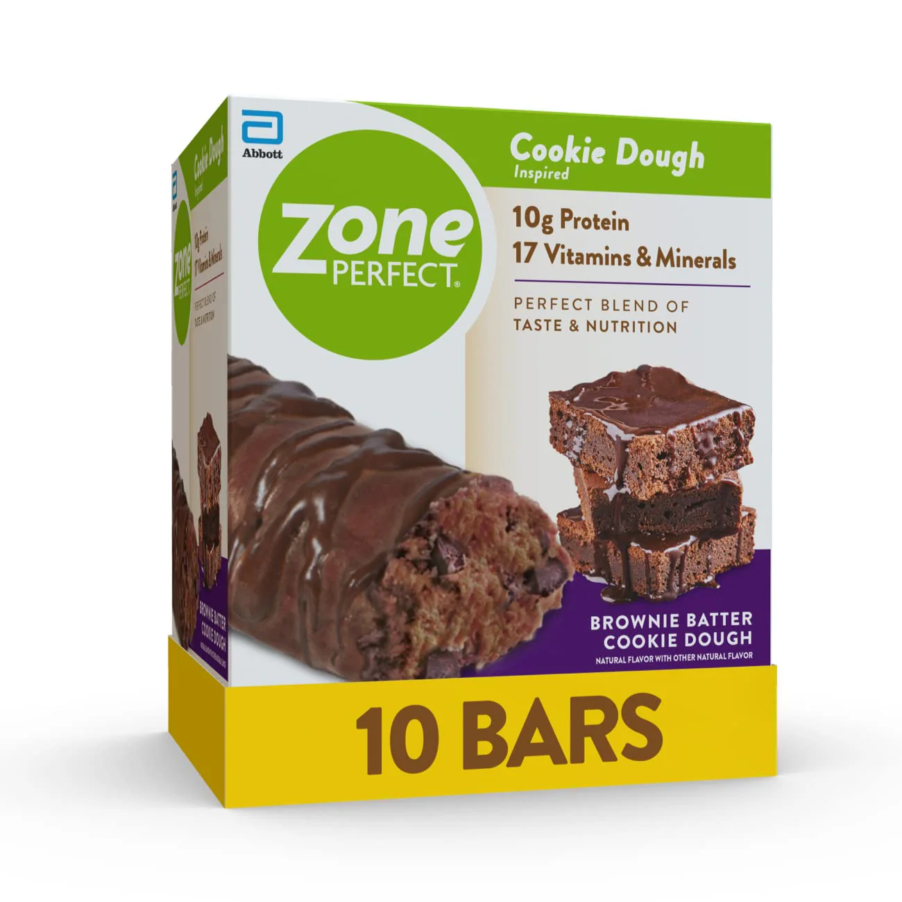 ZonePerfect Protein Bars, 16 vitamins & minerals, 10g protein, Nutritious Snack Bar, Brownie Batter Cookie Dough, 10 Count - Image 2