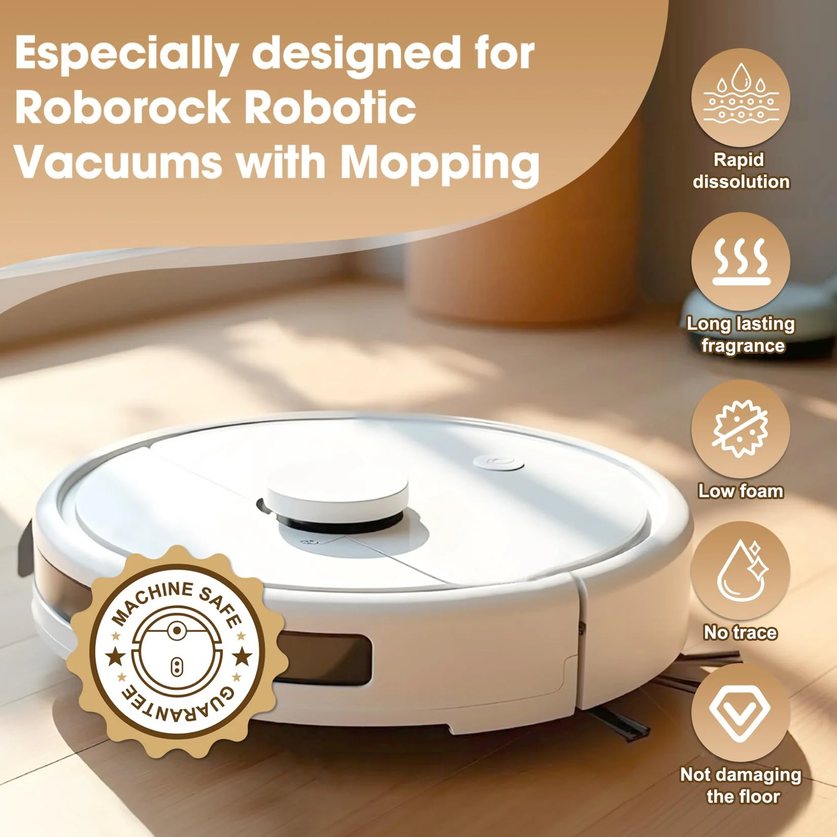 ZORAST Lavender Scent Floor Cleaning Solution, Compatible with All Roborock Mopping Robots (S7, S8, Qrevo, Q7, Q8 series) Deep Cleans for Multiple Hard Floors Stain-Busting & Fresh-Scented - Image 7