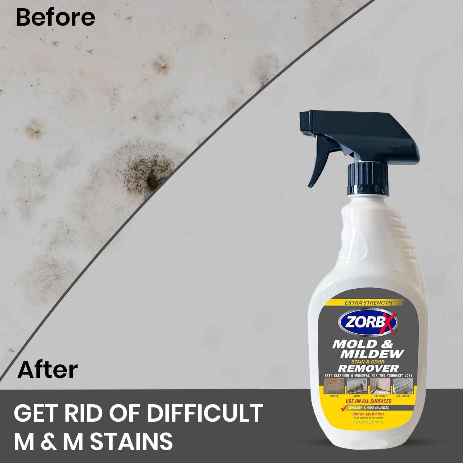 ZORBX Stain & Odor Remover & Cleaner Spray 128 FL Oz Refill – Scrub Free Formula - Bleach Free Stain & Smell Eliminator for Shower, Bathroom, Ceiling, Carpet, Cars, Walls & Wood - Image 3