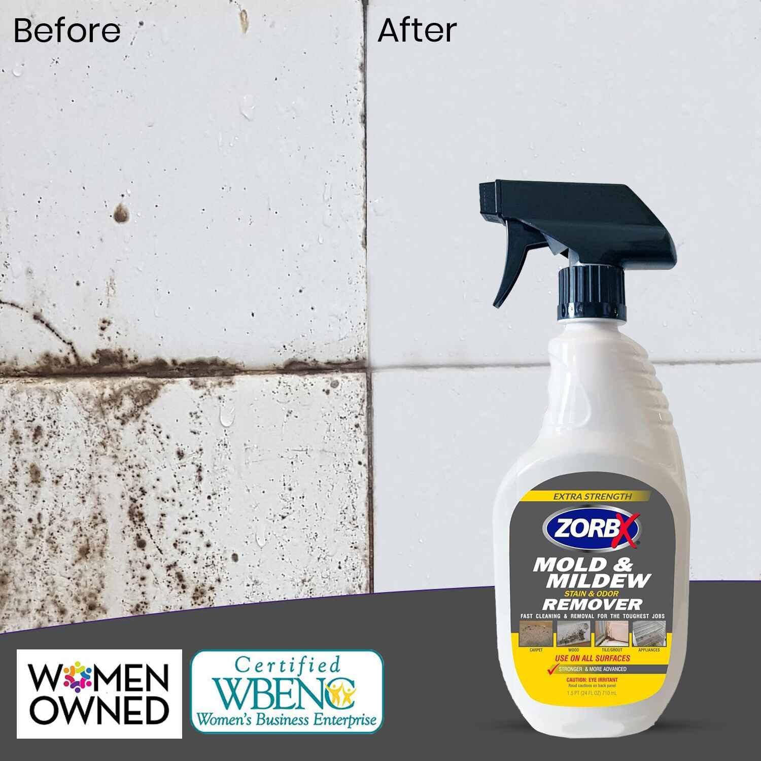 ZORBX Stain & Odor Remover & Cleaner Spray 128 FL Oz Refill – Scrub Free Formula - Bleach Free Stain & Smell Eliminator for Shower, Bathroom, Ceiling, Carpet, Cars, Walls & Wood - Image 7