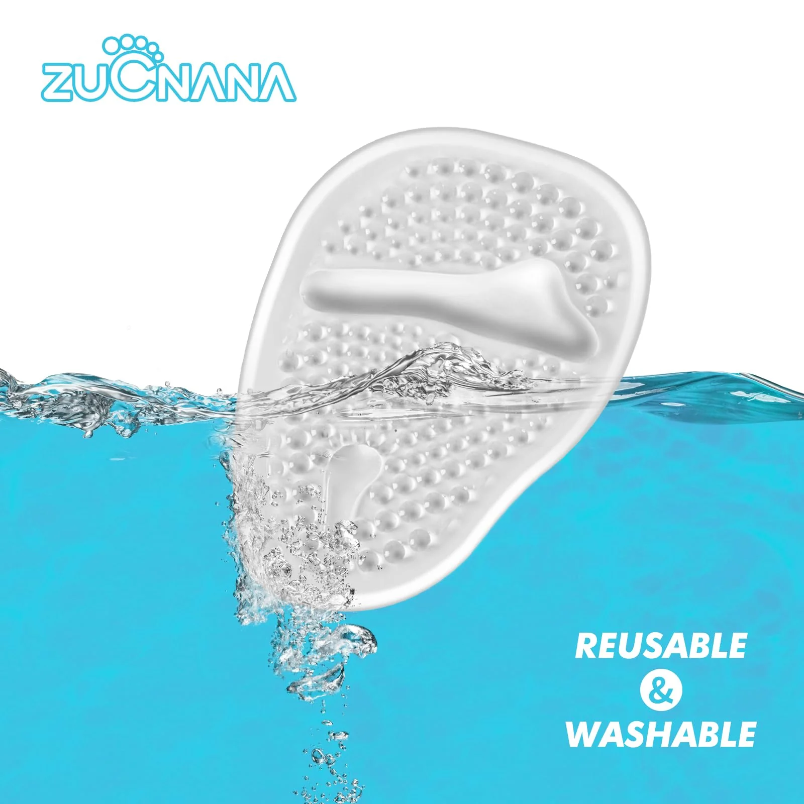 ZUCNANA Ball of Foot Cushions (2 Pairs Gel Shoe Inserts), Heel Inserts for Women, Non Slip Heel Pads, Heel Cushions for Women Foot Pain Relief and Comfort, One Size Fits Any (Clear) - Image 6