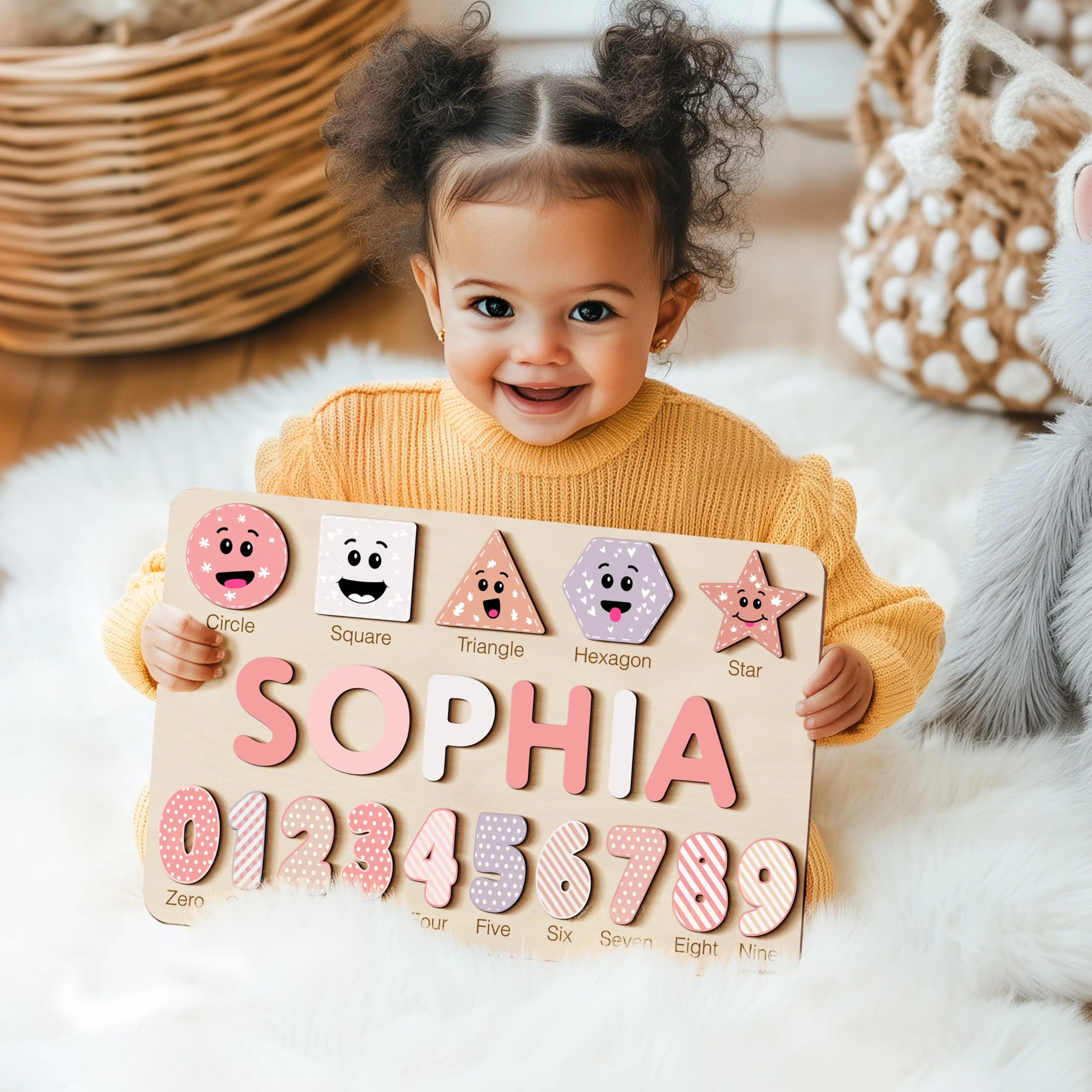 Zuzu Puzzle Puzzles for Toddlers Boy and Girl, Personalized Name Puzzle, 12 Month Toy, Gifts for 0 1 2 3 Years Old, Baby Gifts, Baby Shower, Christmas, NewBaby Gift, 0 3 6 9 12 18 24 36 Months - Image 2