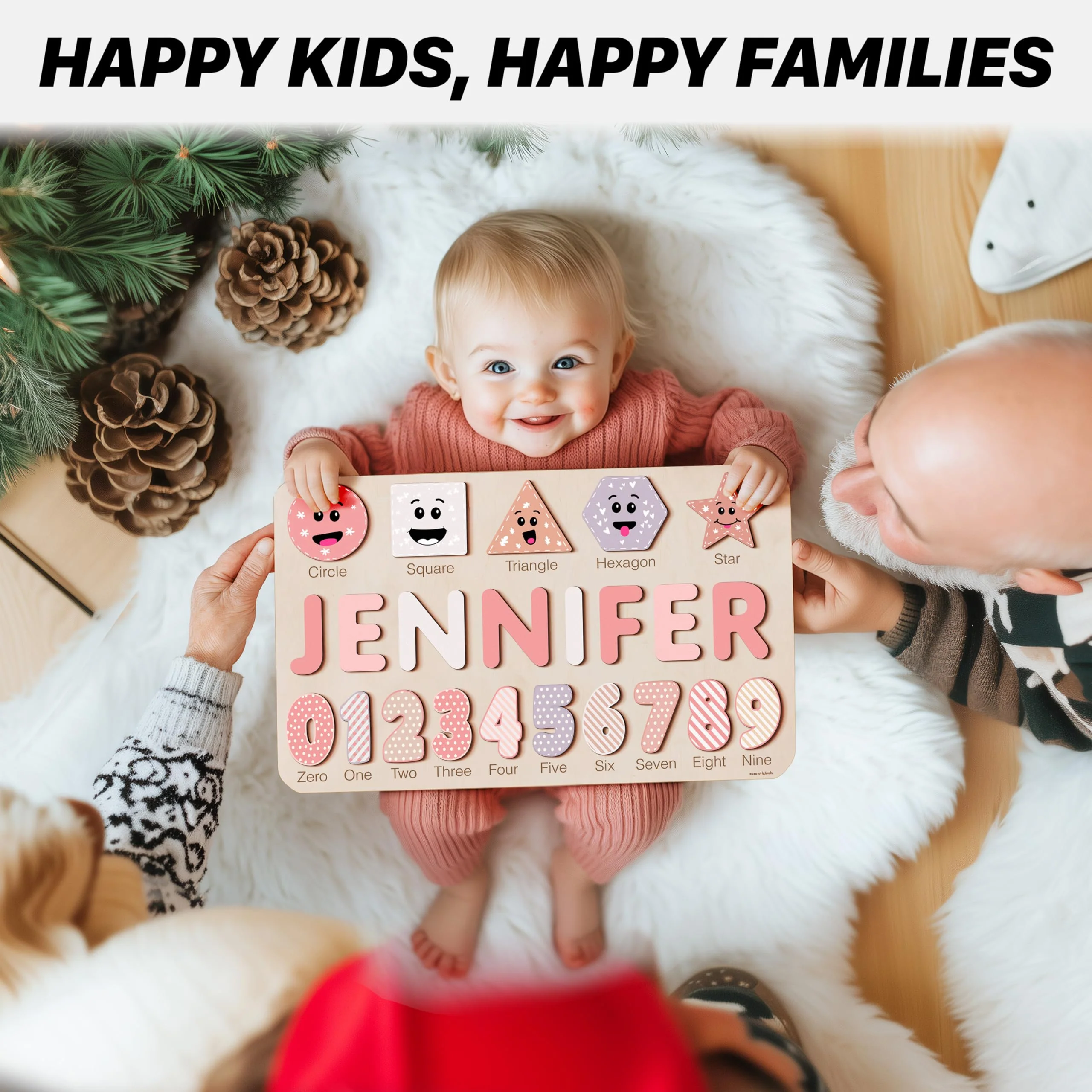 Zuzu Puzzle Puzzles for Toddlers Boy and Girl, Personalized Name Puzzle, 12 Month Toy, Gifts for 0 1 2 3 Years Old, Baby Gifts, Baby Shower, Christmas, NewBaby Gift, 0 3 6 9 12 18 24 36 Months - Image 3