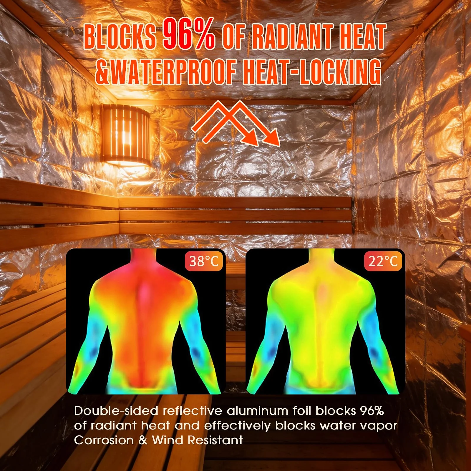 ZXQDRE Sauna Foil Vapor Barrier, 500 sqft Aluminum Insulation Roll Heavy-Duty Non-Perforated Reflective Thermal Barrier for Energy Efficient Sauna, Attic, Garage and Crawl Space (4FT x 125FT) - Image 6